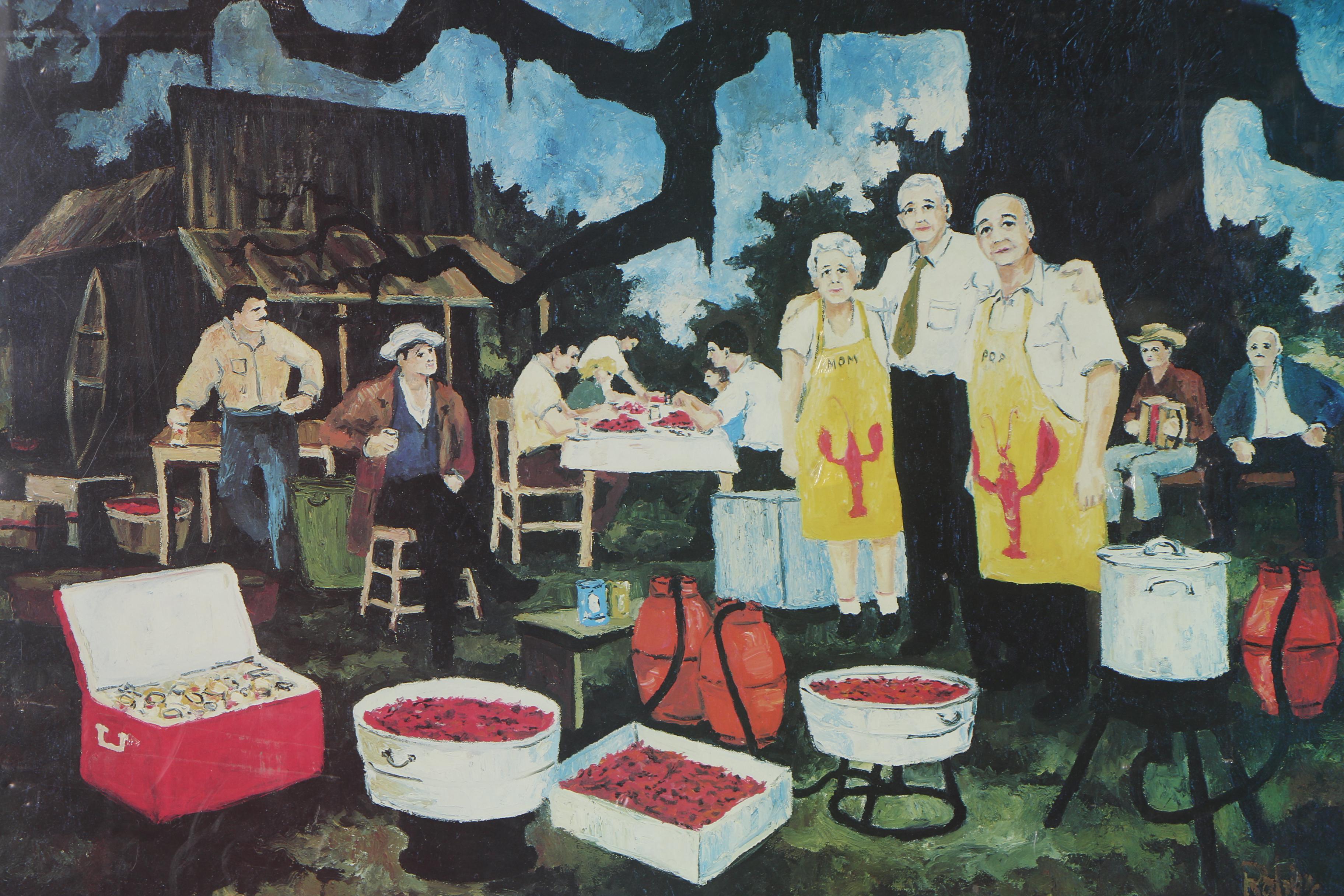 George Rodrigue Offset Lithograph "The Crawfish Boil"