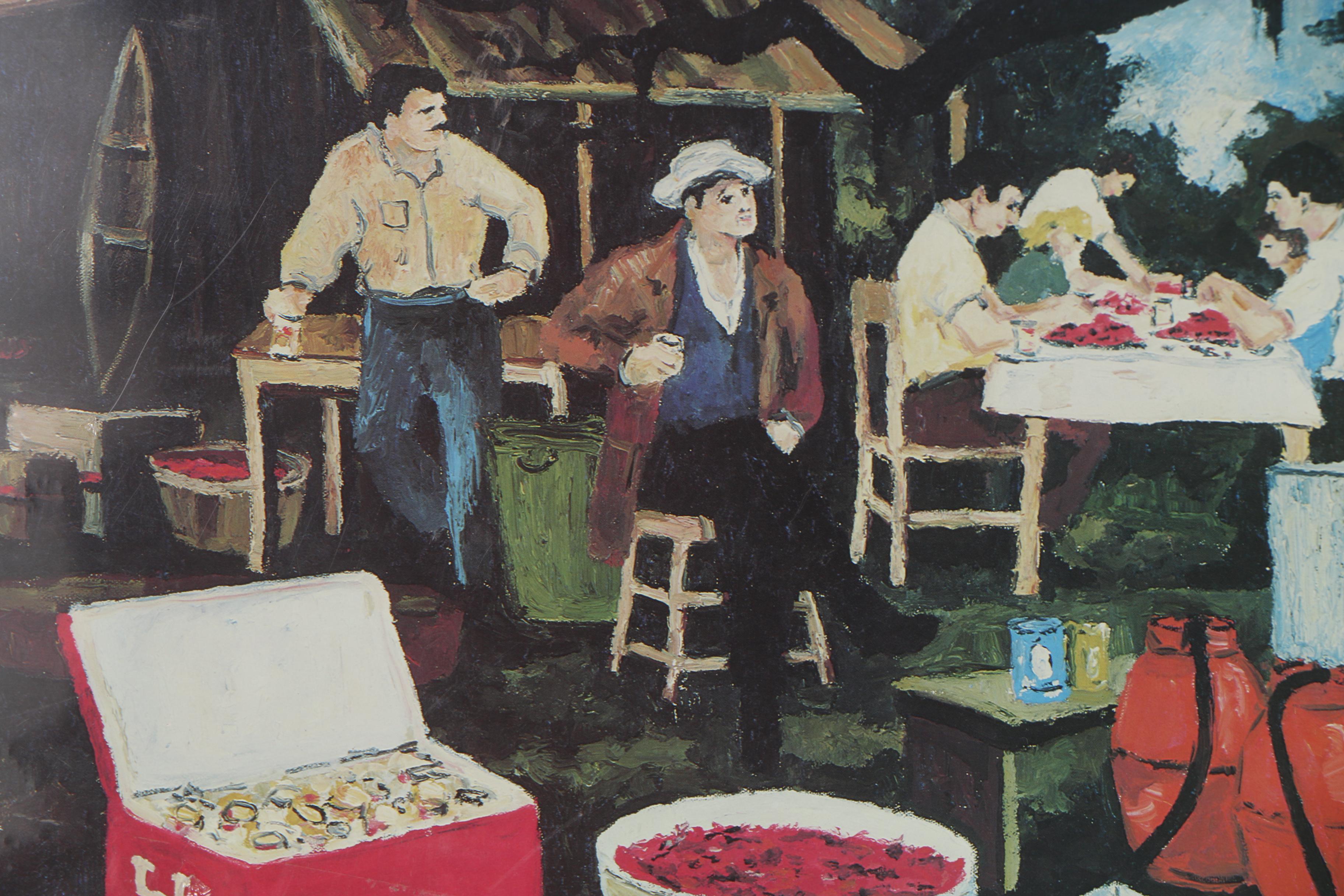 George Rodrigue Offset Lithograph "The Crawfish Boil"