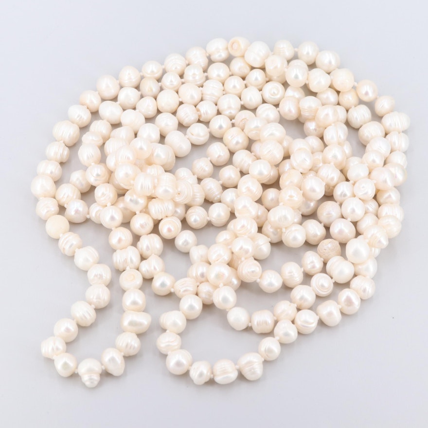 Cultured Pearl Hand-Knotted Endless Necklace