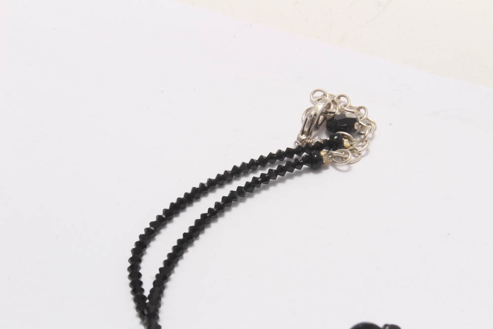 Sterling Silver Onyx Bracelet and Necklace