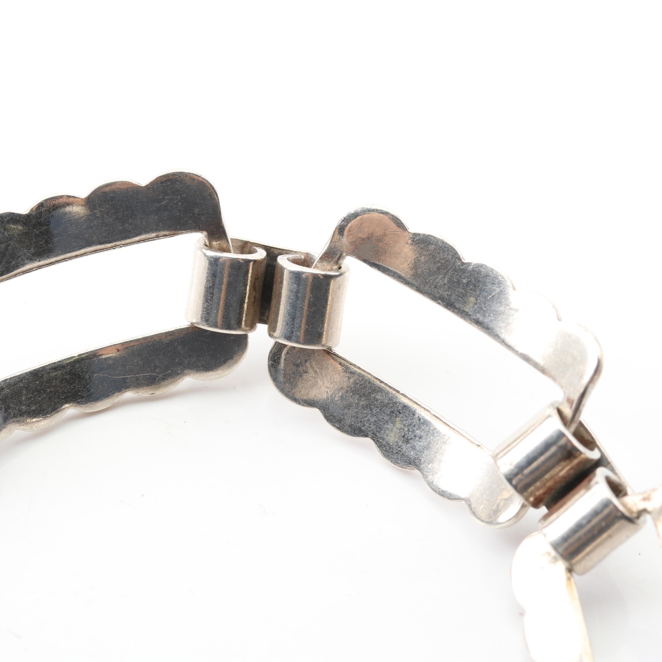 Southwestern Style Sterling Silver Turquoise Bracelet