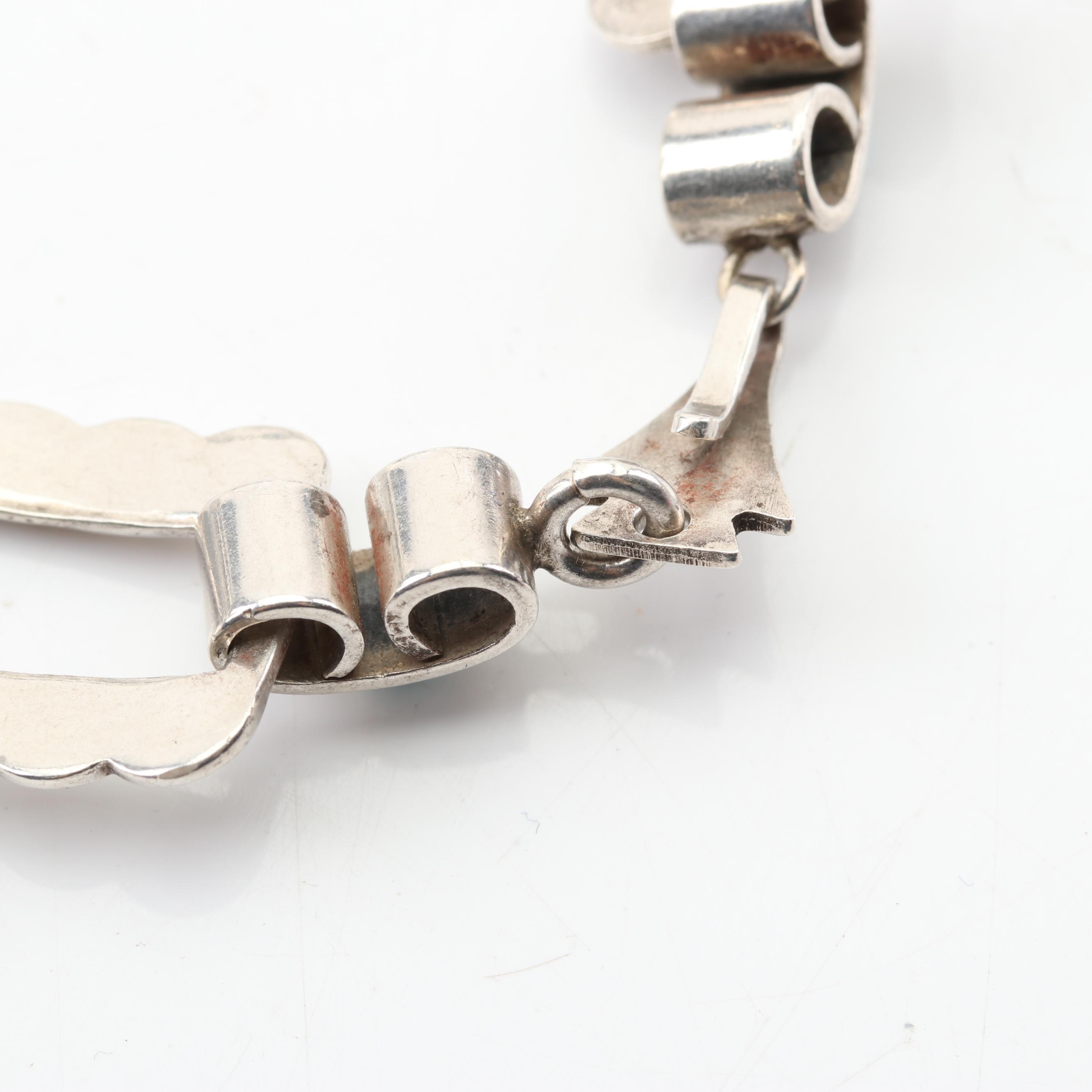 Southwestern Style Sterling Silver Turquoise Bracelet