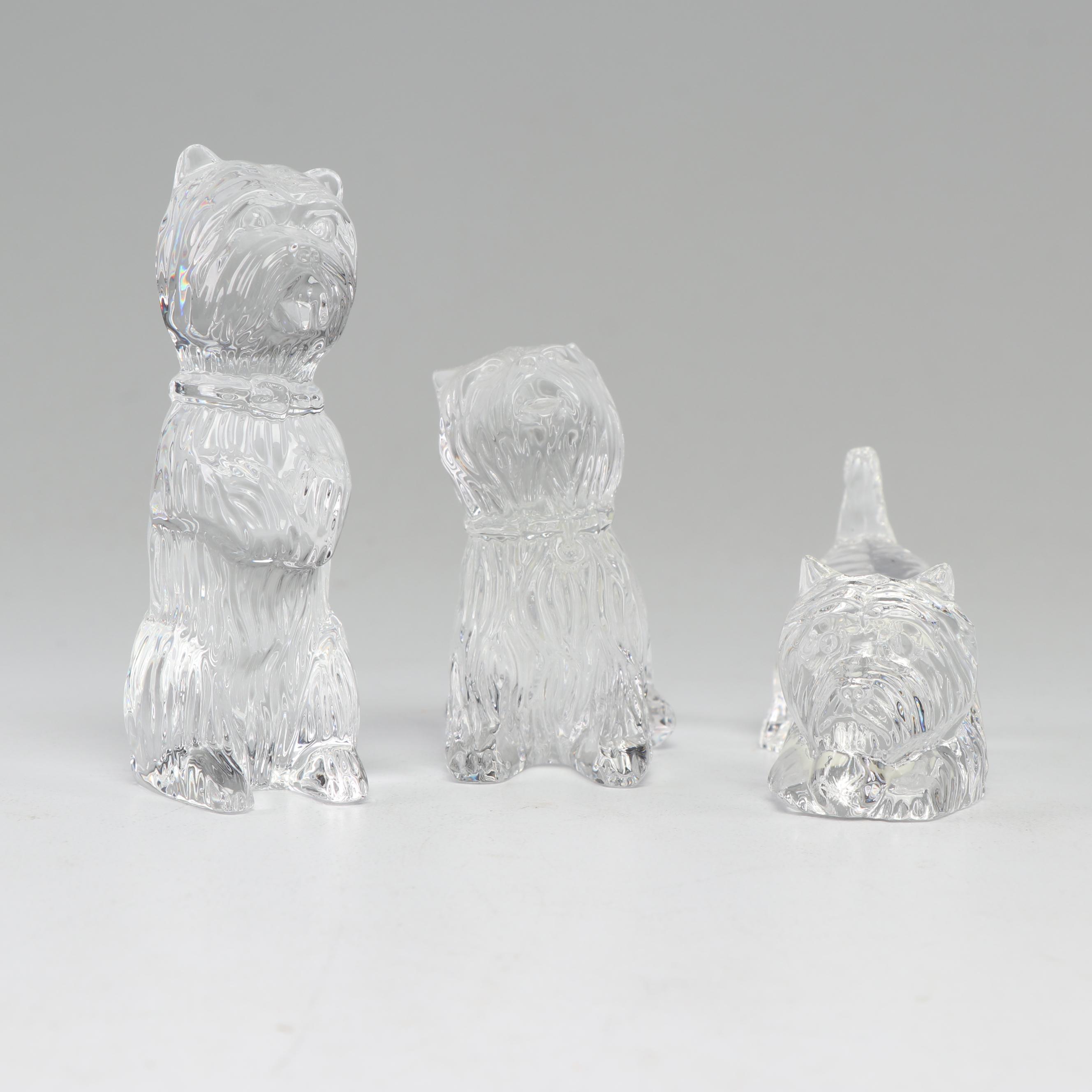 Waterford Crystal "Westie Dog" Figurines and Horse Bottle Stopper
