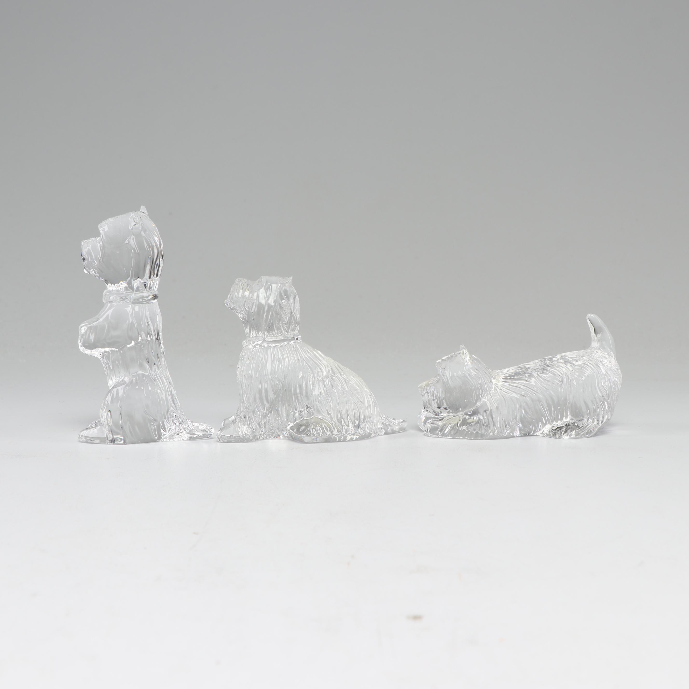 Waterford Crystal "Westie Dog" Figurines and Horse Bottle Stopper