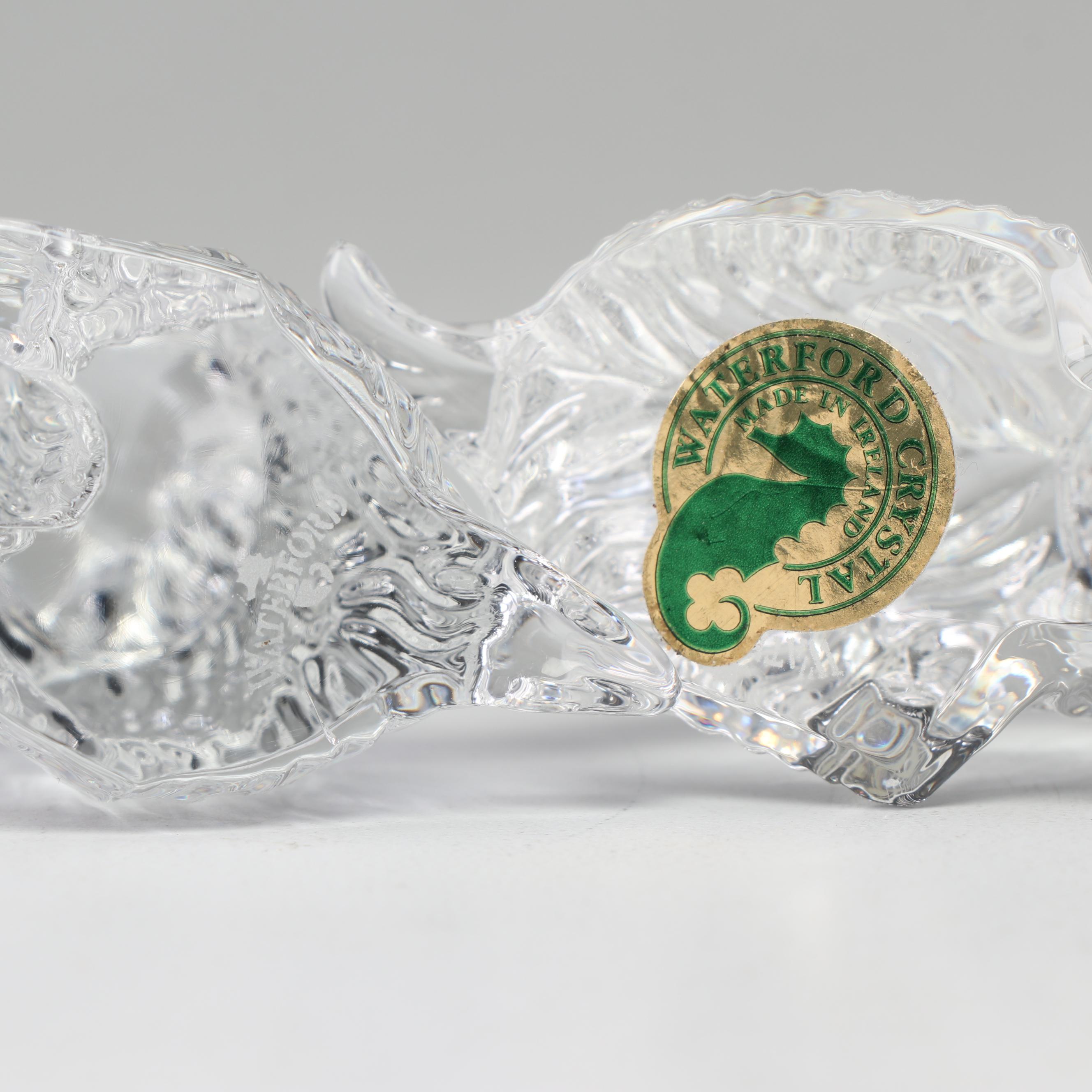 Waterford Crystal "Westie Dog" Figurines and Horse Bottle Stopper