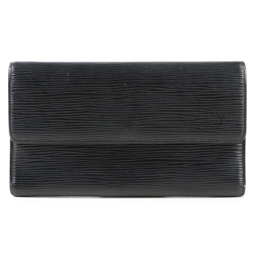 Louis Vuitton Paris Black Epi Leather Porte Tresor International Wallet, Spain