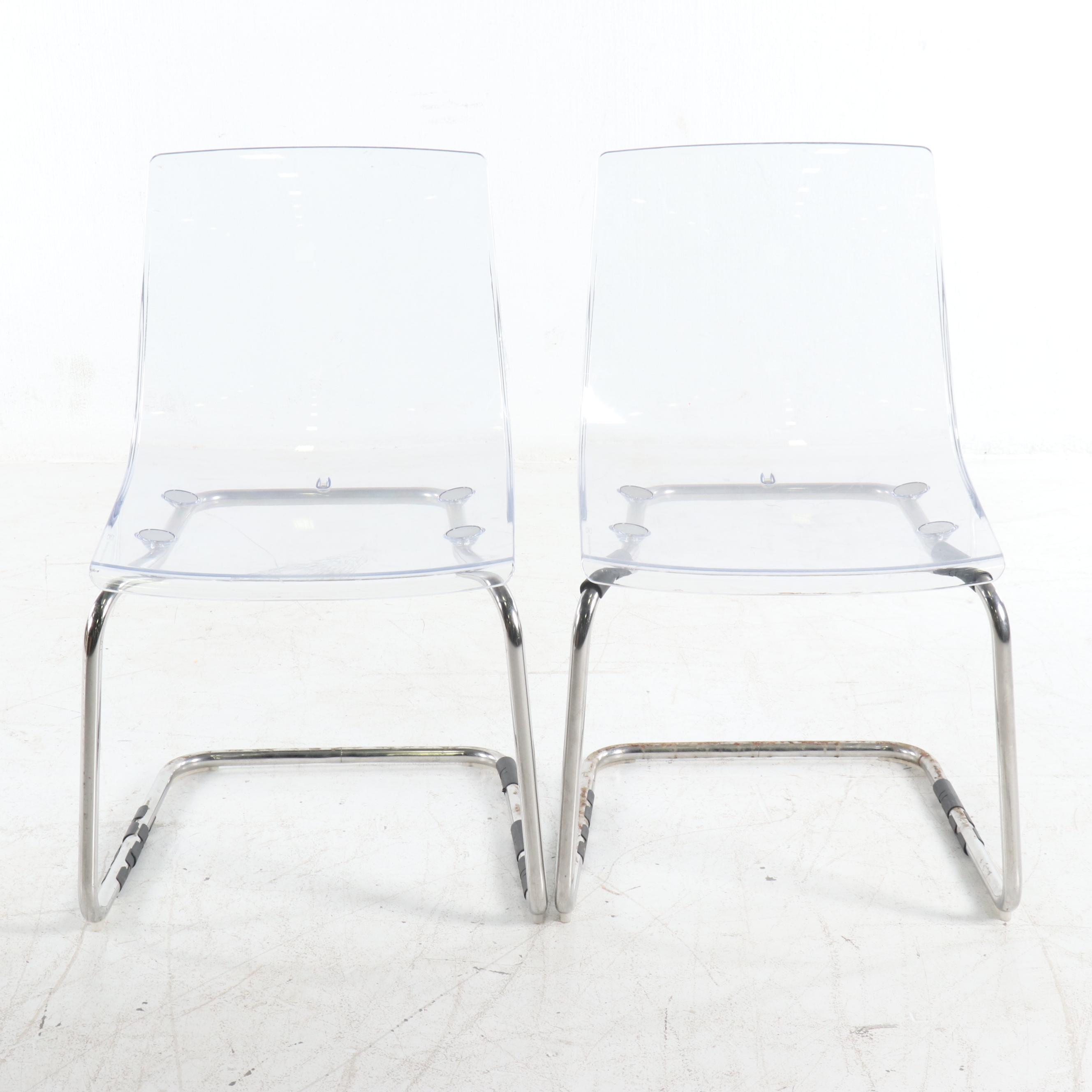 Acrylic "Tobias" Side Chairs by IKEA