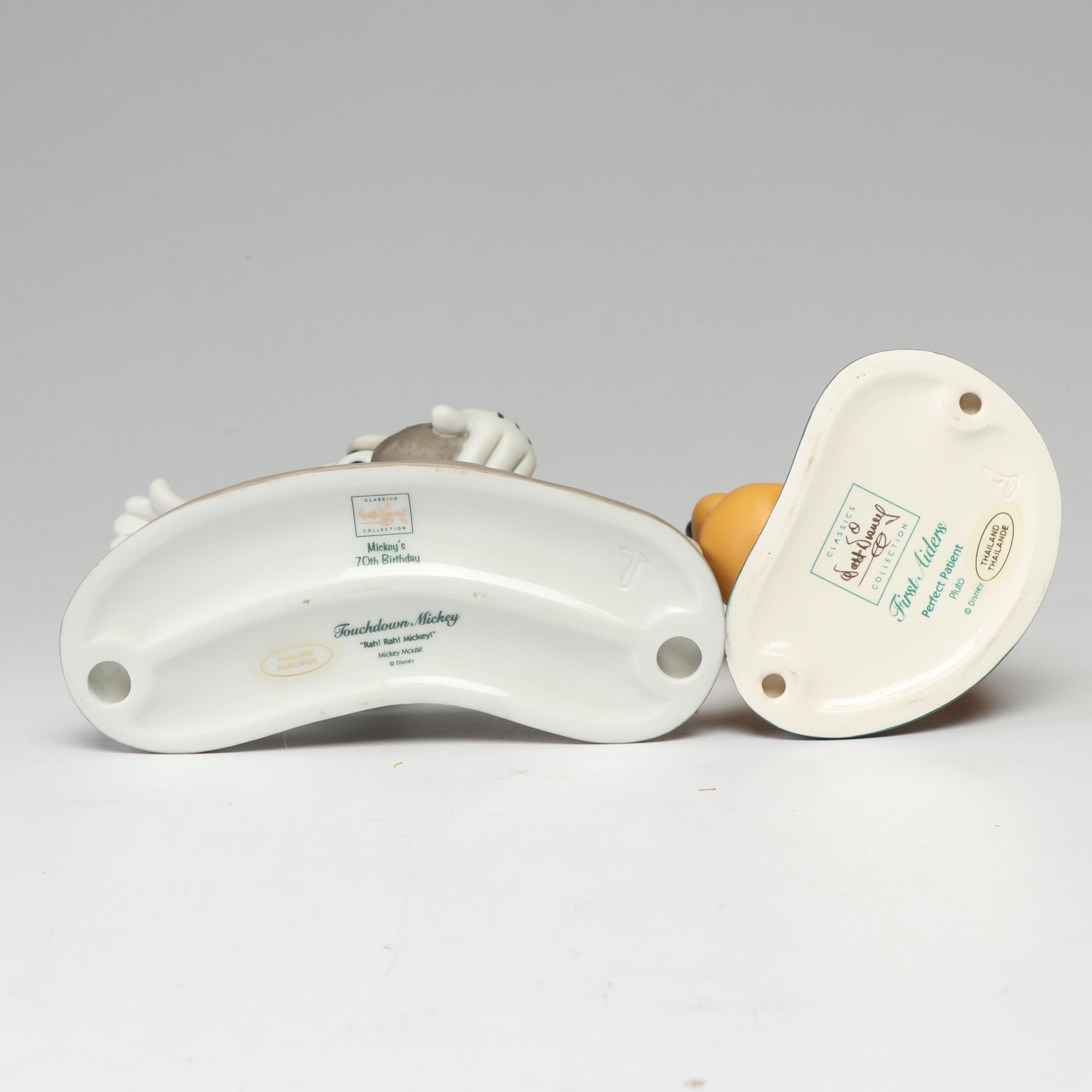 Walt Disney Classics Collection Mickey Mouse and Pluto Porcelain Figurines