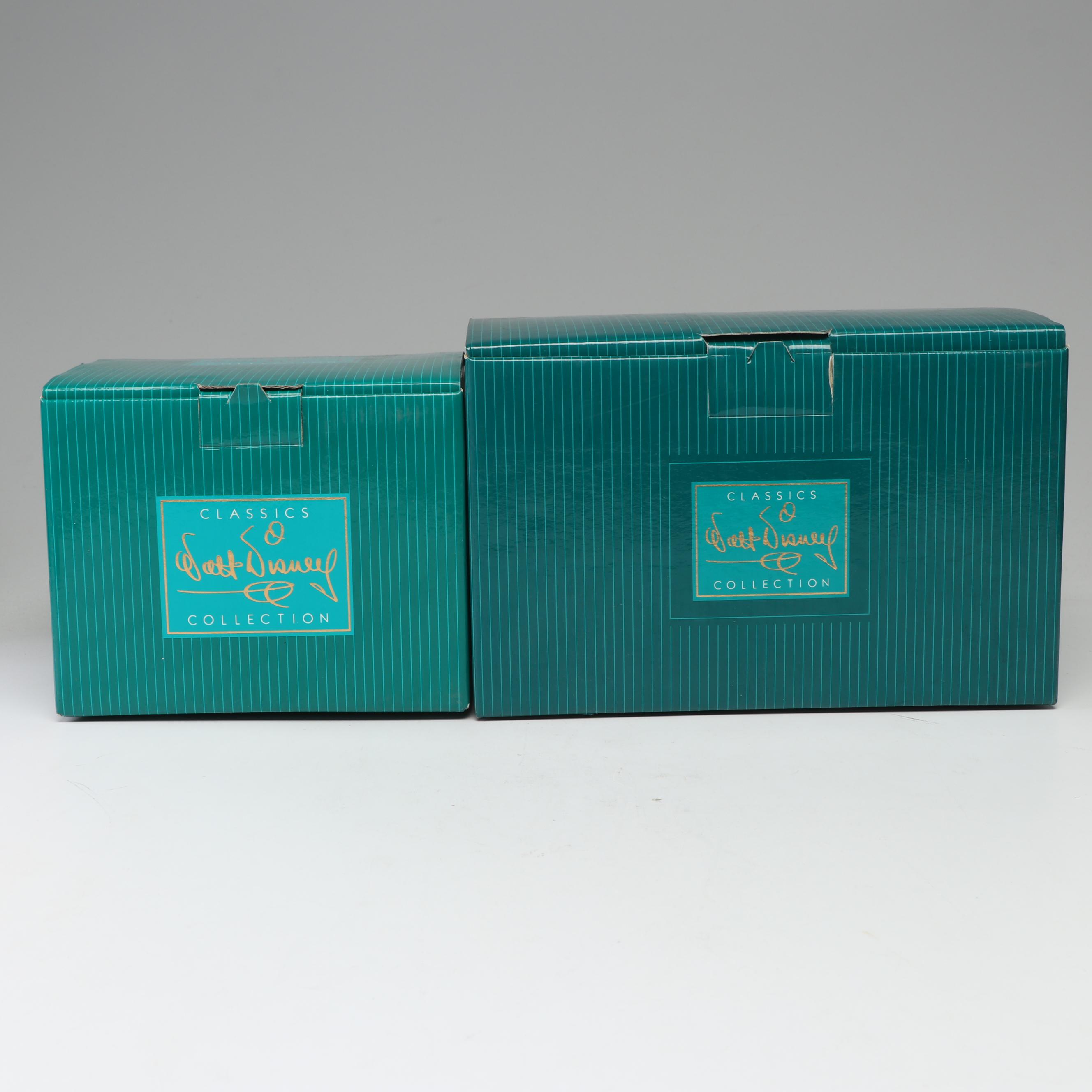 Walt Disney Classics Collection Mickey Mouse and Pluto Porcelain Figurines