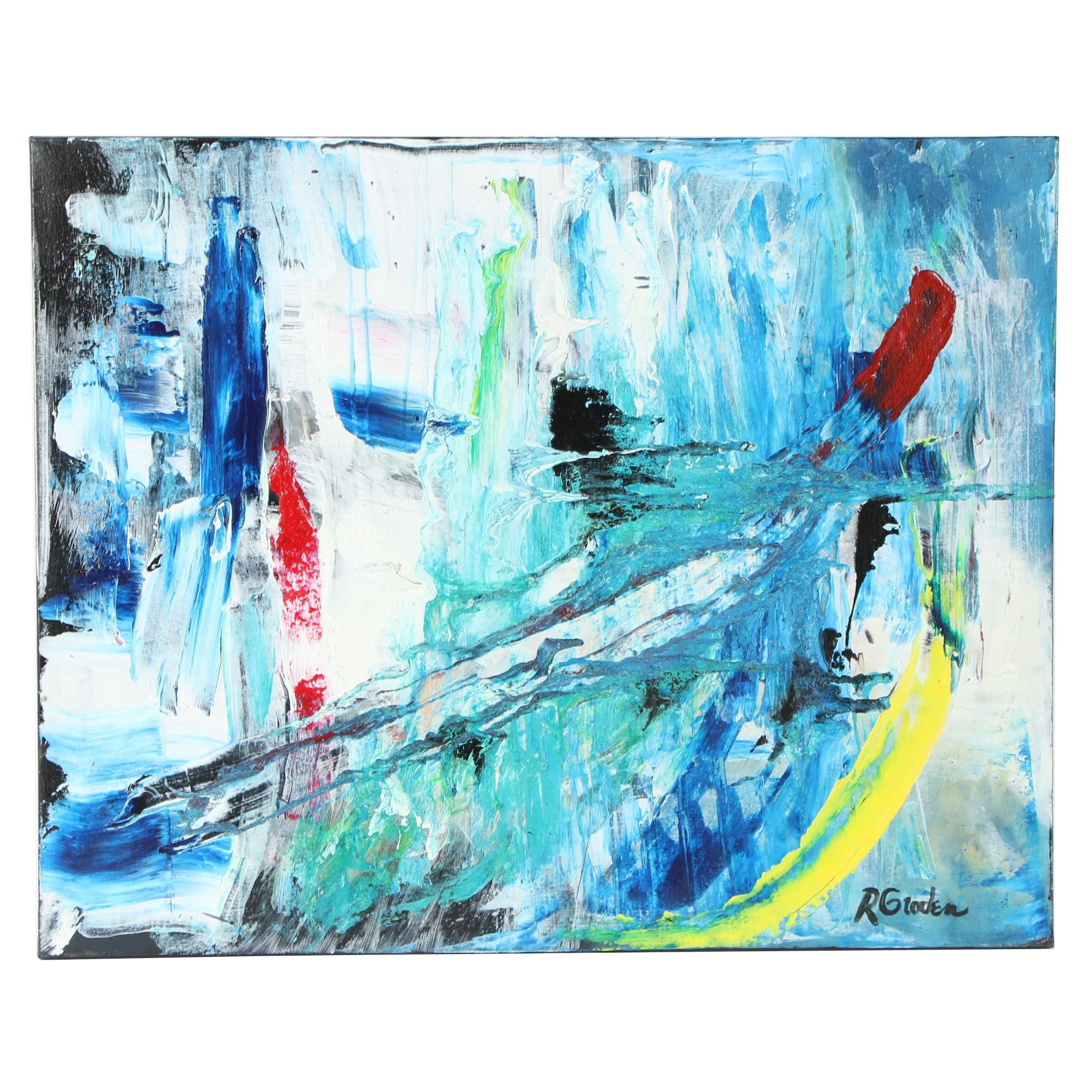 Randy Groden Mixed Media Painting "Blue Eyes Royal"