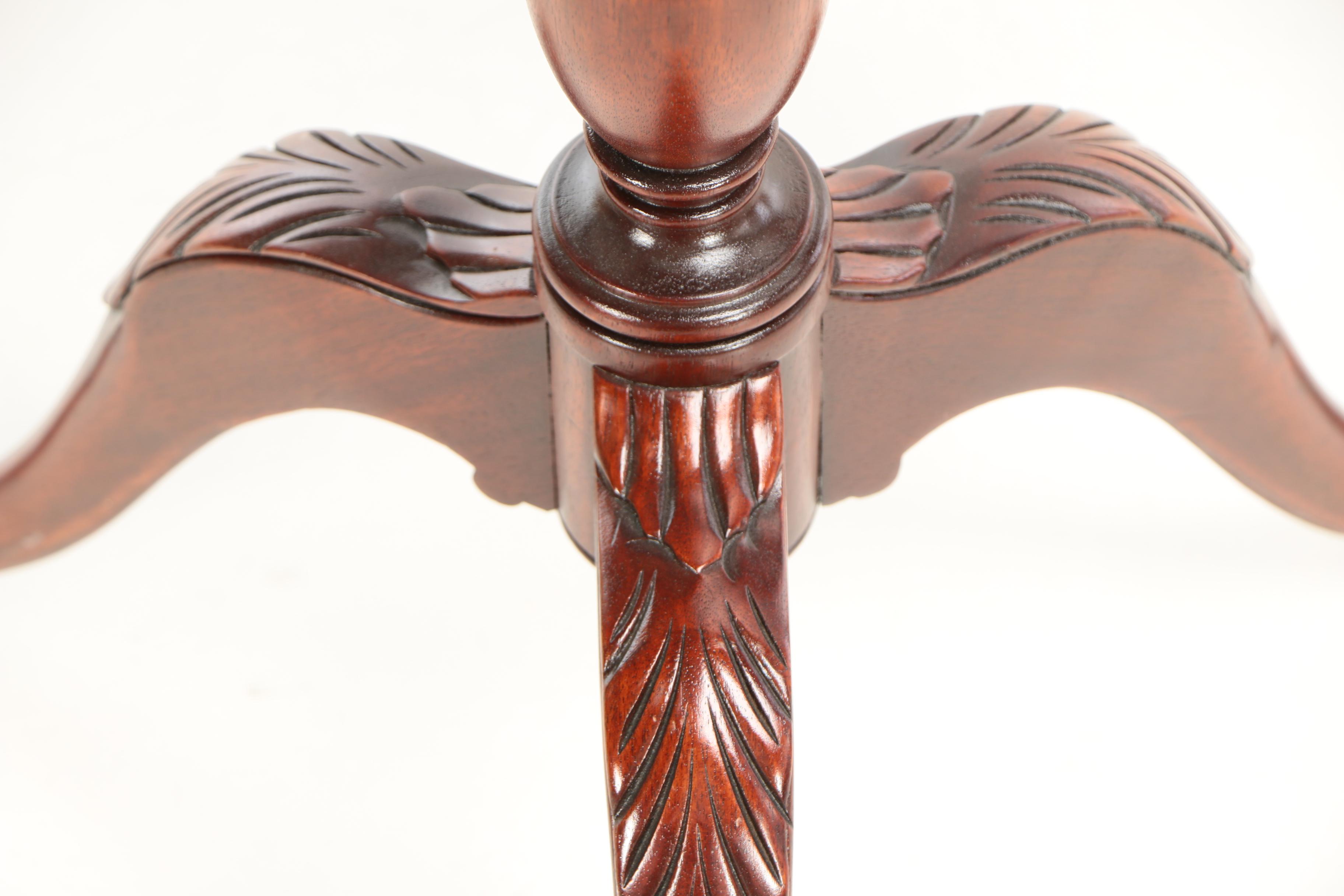 Weiman Furniture Co., George III Style Carved Mahogany Tilt-Top Tripod Table