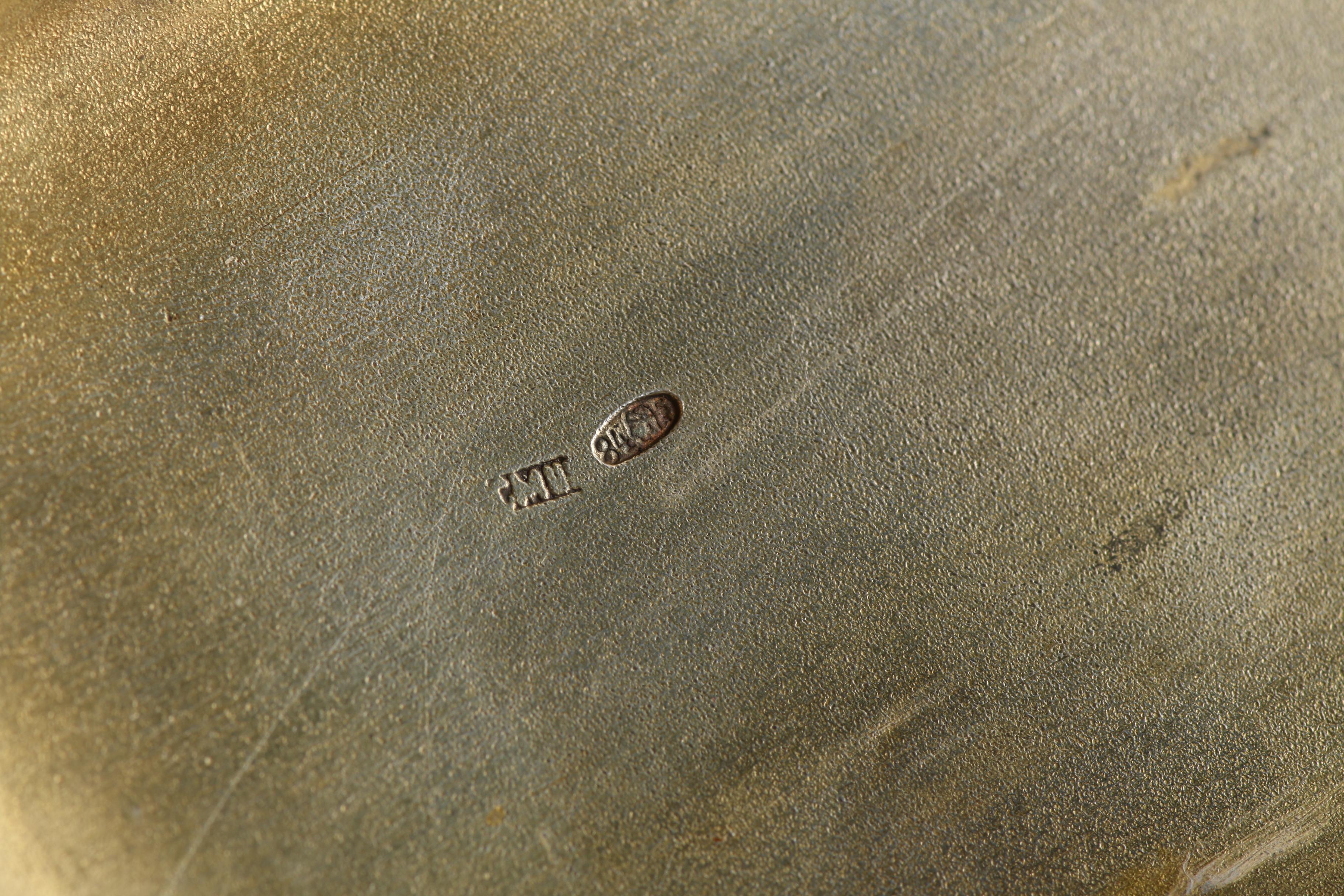 Russian Niello 875 Silver Troika Cigarette Case, 1898-1908