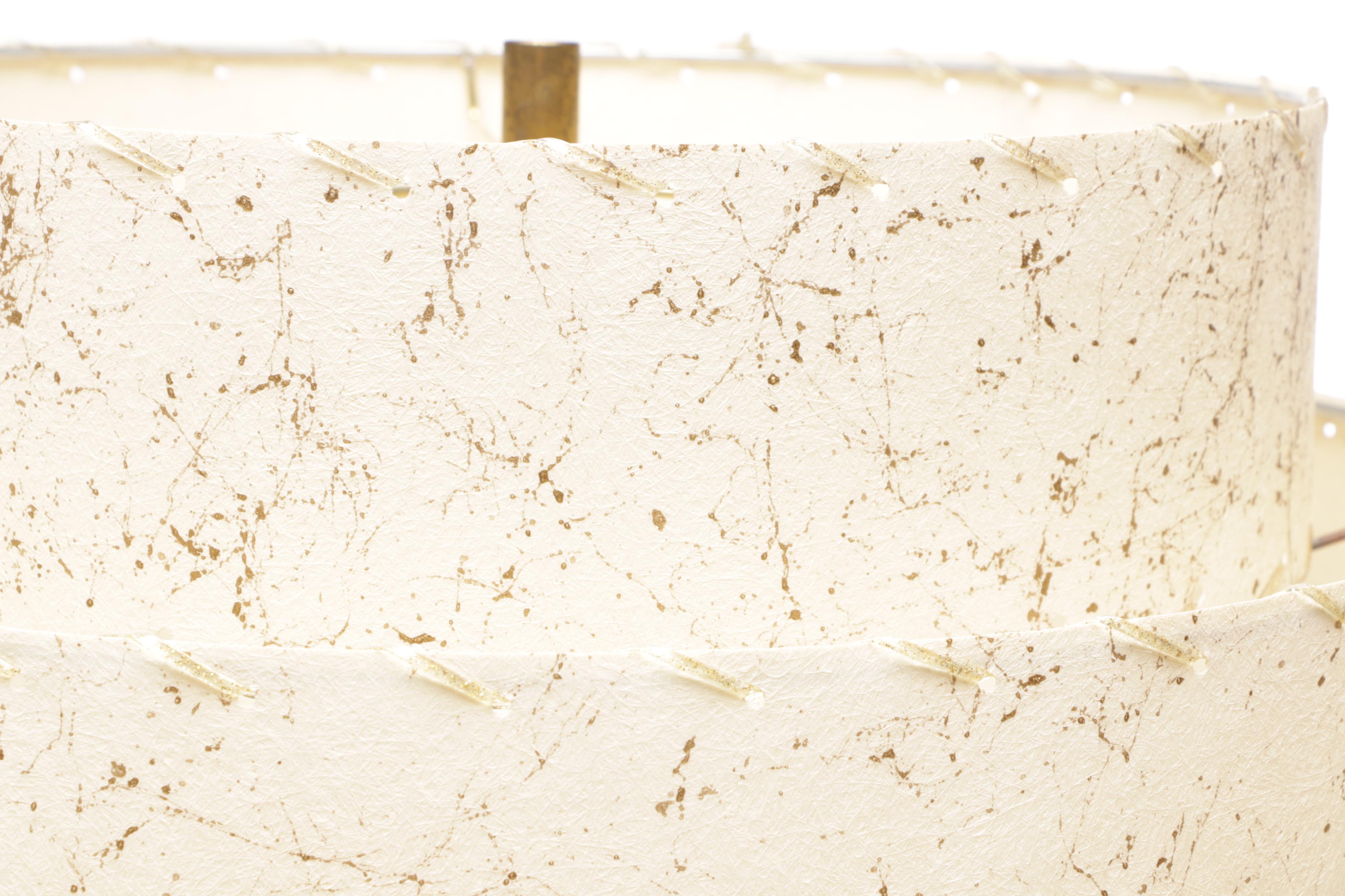 Mid Century Modern Table Lamps with Fiberglass Tiered Shades