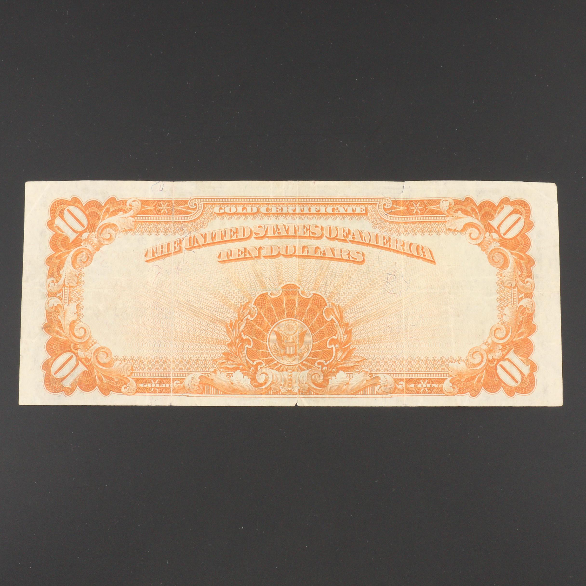 1922 $10 United States Gold Certificate