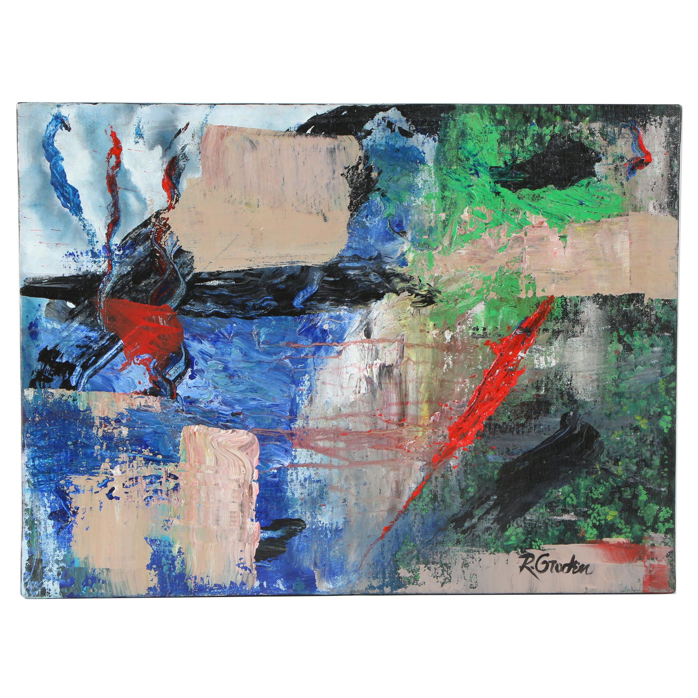 Randy Groden Mixed Media Painting "Proceed with Caution"