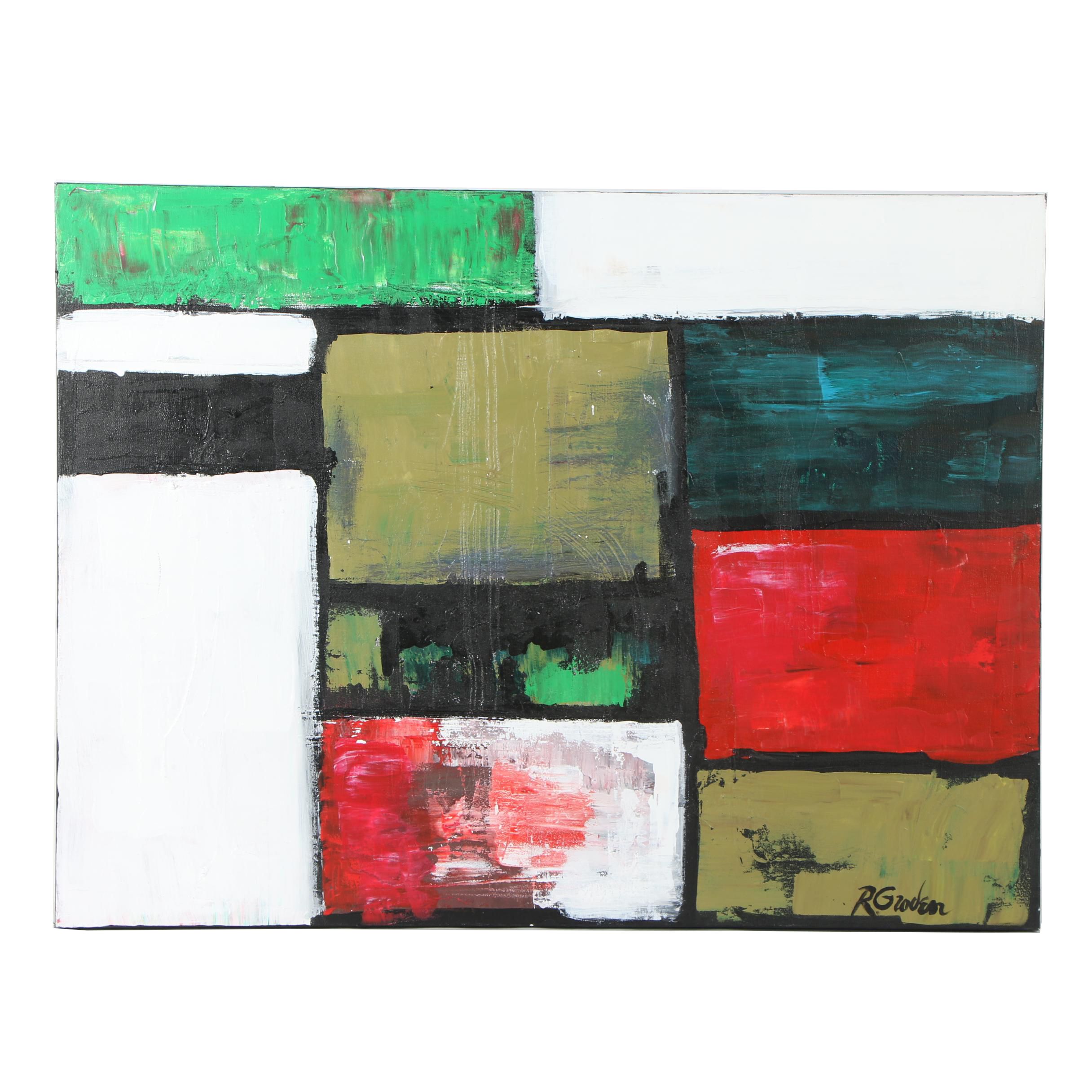 Randy Groden Mixed Media Painting "Fokida"