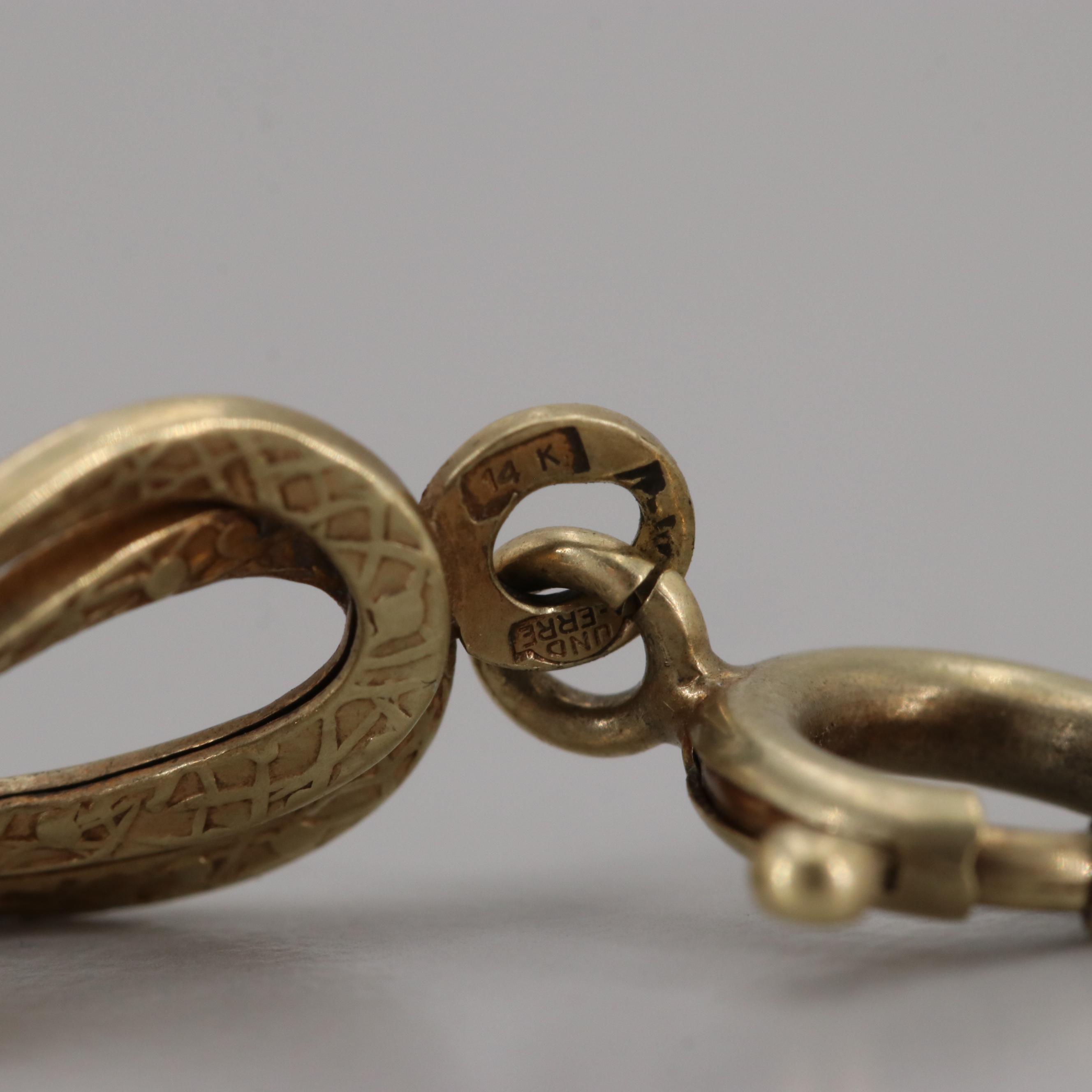 14K Yellow Gold Textured Double Cable Chain Bracelet