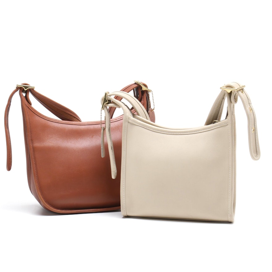 Coach Tan Legacy Leather Janice Shoulder Bag and Coach Bone Legacy Leather Bag