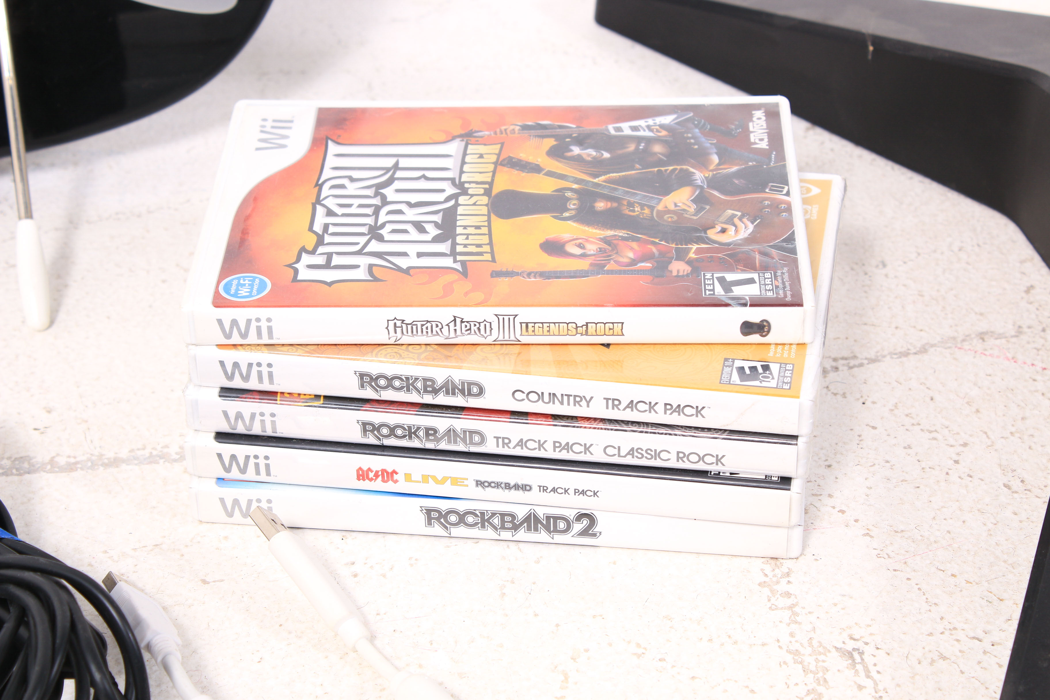 Nintendo Wii Rock Band with Guitar, Drums, and Microphone