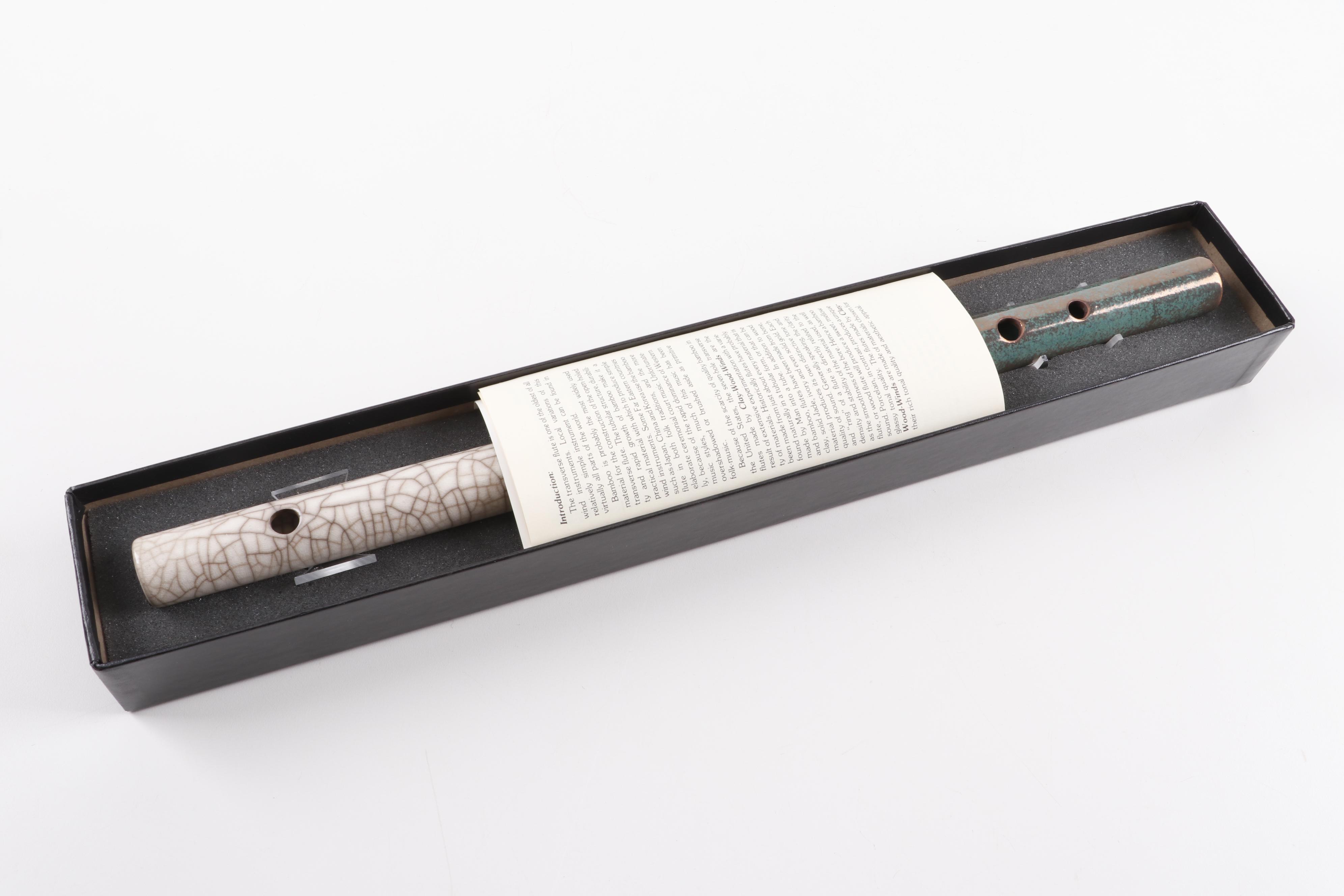 Robin L. Hodgkinson "Clay-Wood-Winds" Raku Fired Stoneware Transverse Flute