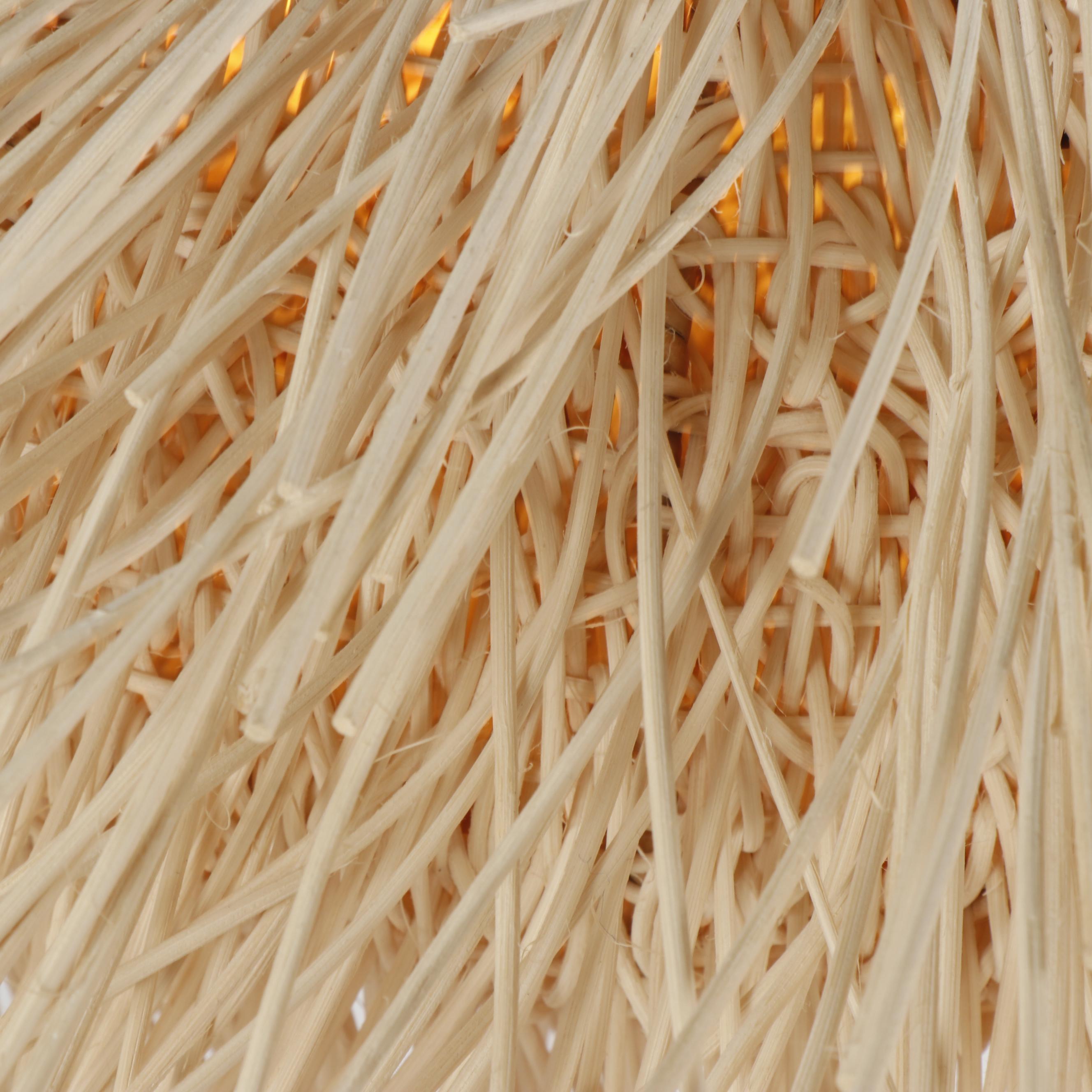 Woven Wood Sea Urchin Style Light Fixture Attributed to Coup Studio