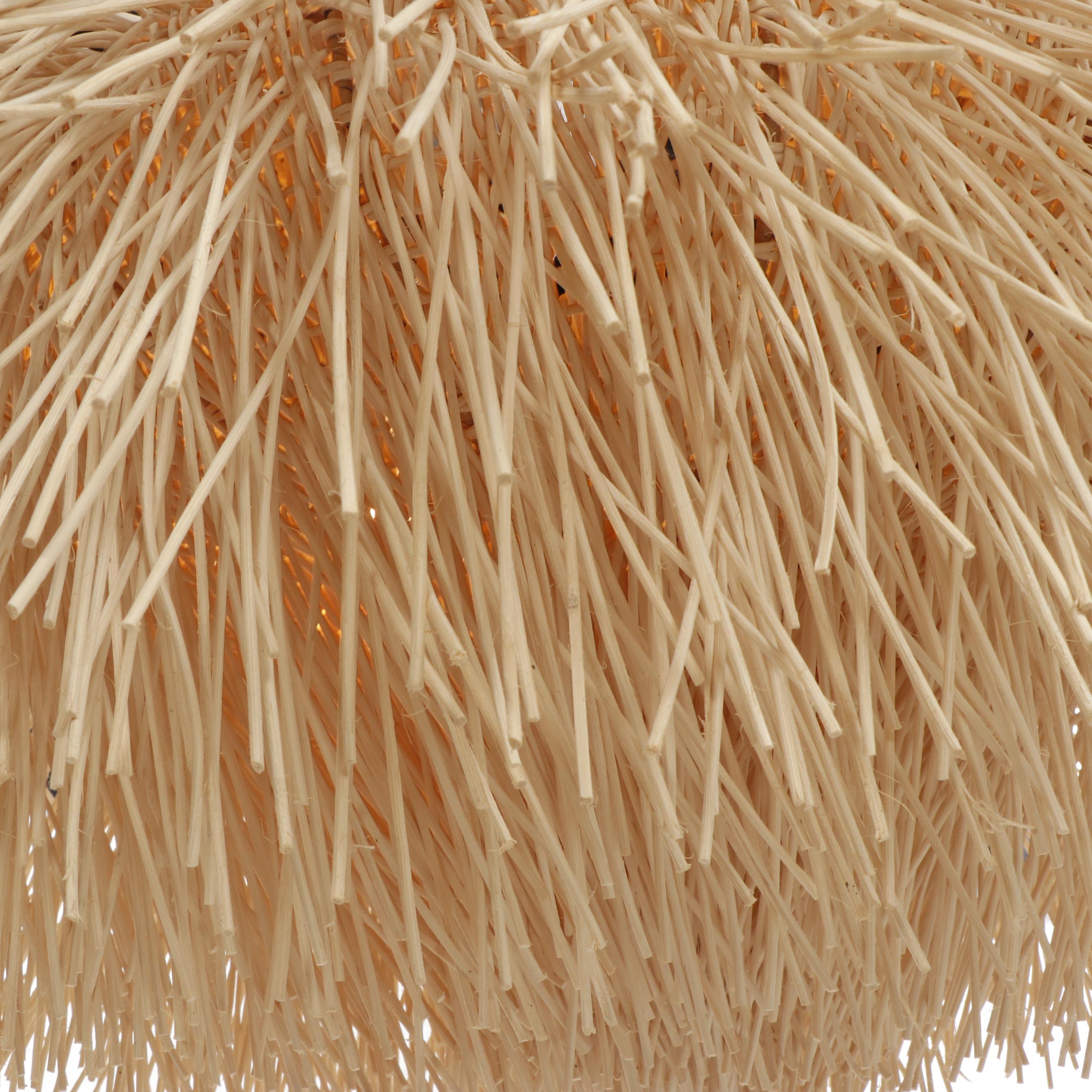 Woven Wood Sea Urchin Style Light Fixture Attributed to Coup Studio