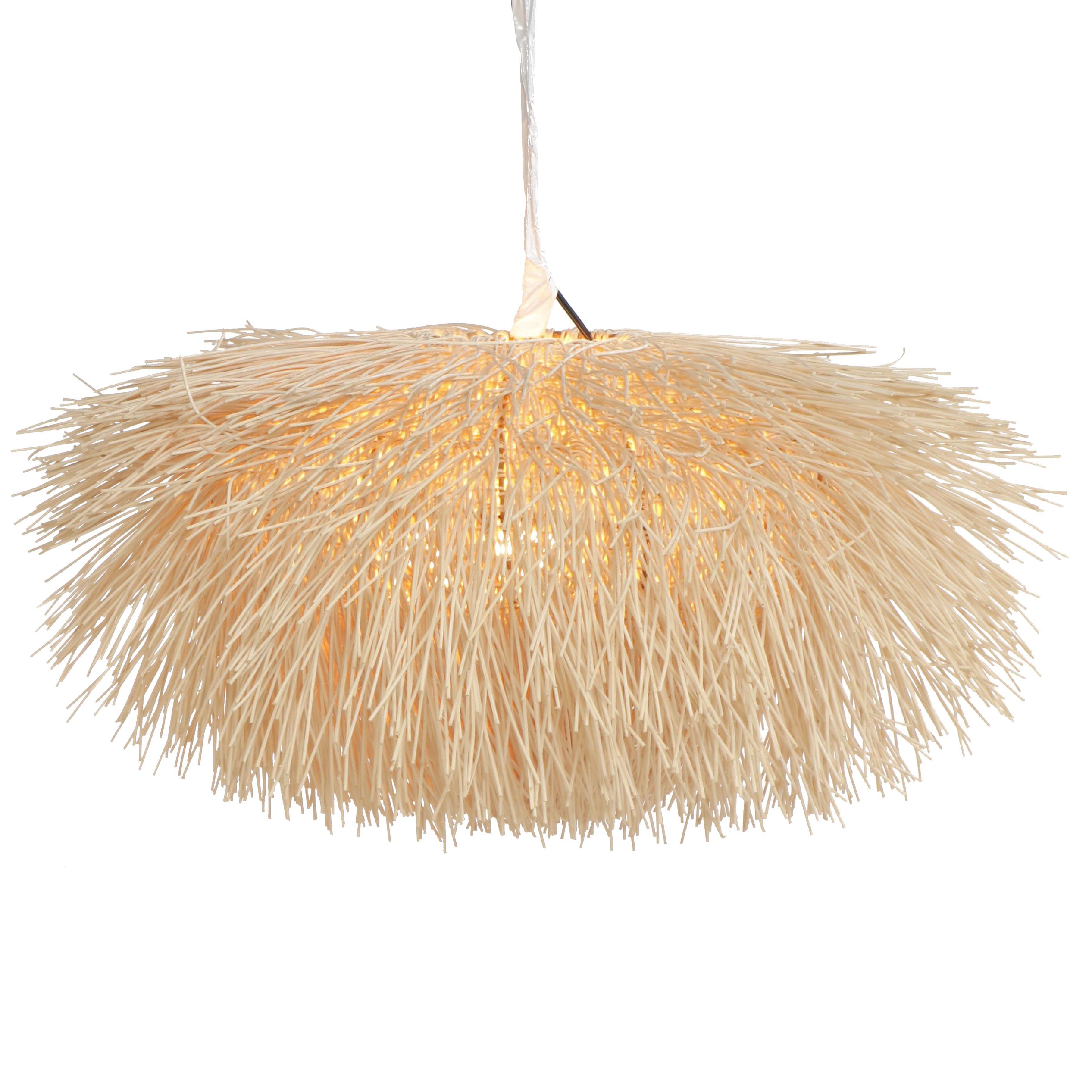 Woven Wood Sea Urchin Style Light Fixture Attributed to Coup Studio