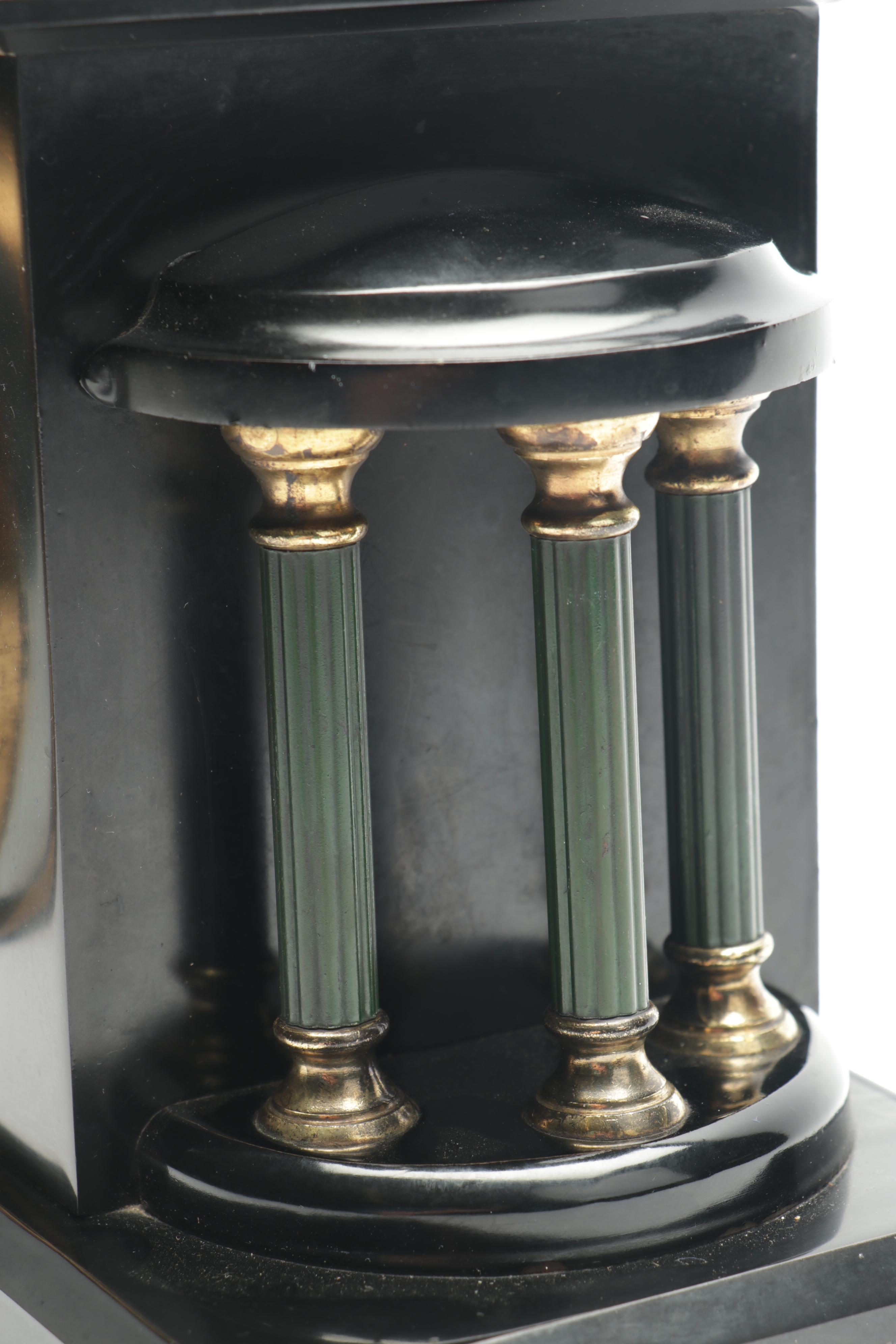 Ansonia Clock Co. "Ormonde" Enameled Cast Iron Mantel Clock, circa 1914