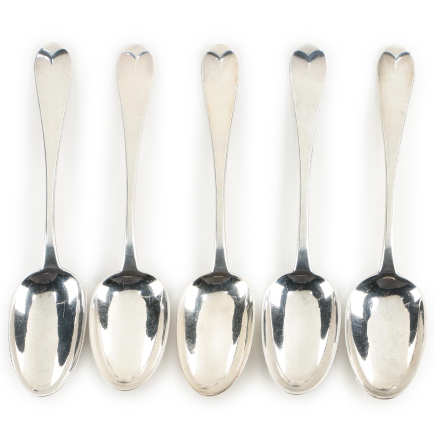 Lowell & Senter Portland Coin Silver Serving Spoons, 1830-1870