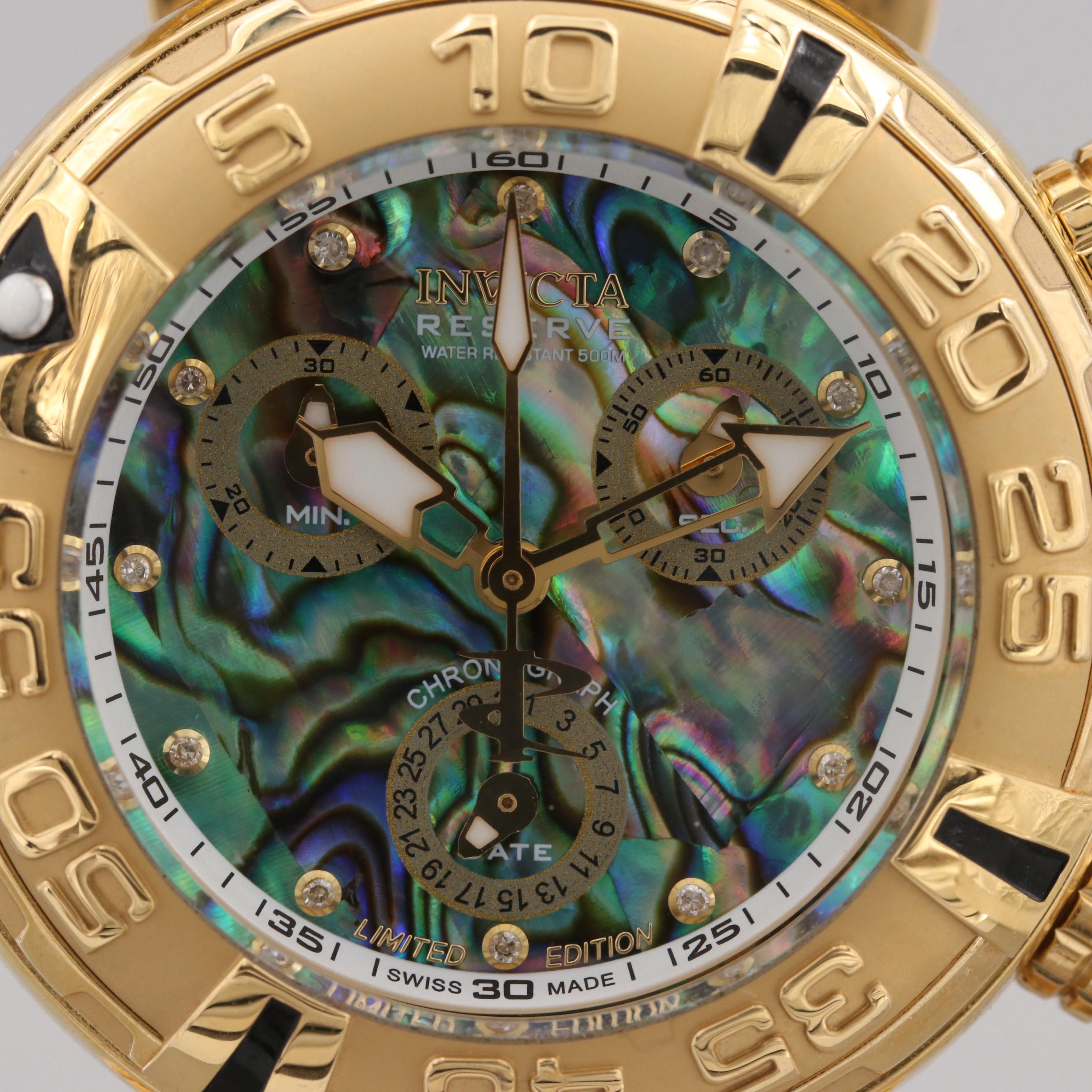 Invicta Reserve Limited Edition Watch With Abalone and Diamond Dial