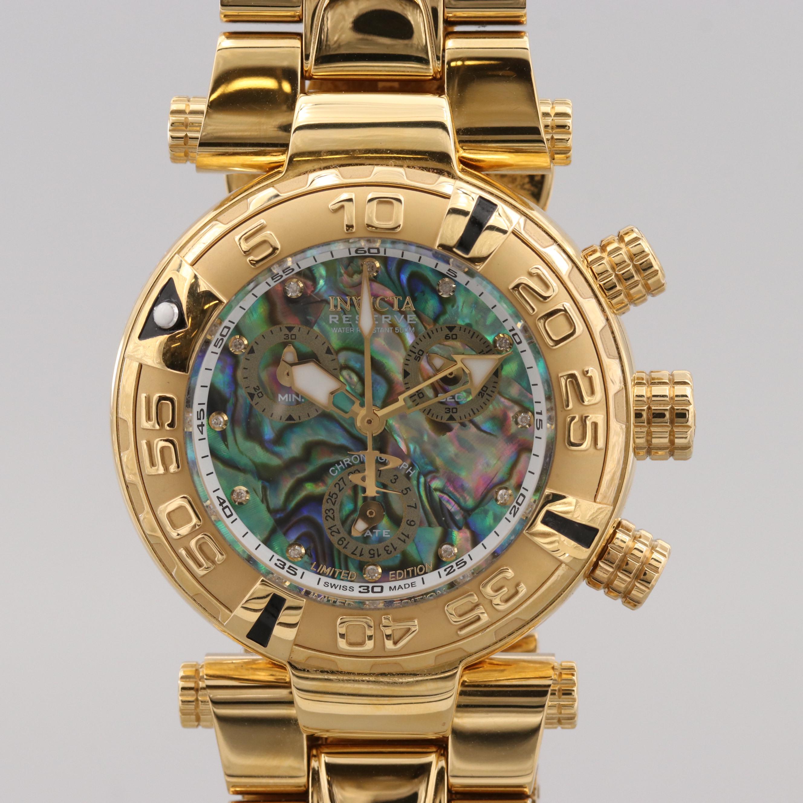Invicta Reserve Limited Edition Watch With Abalone and Diamond Dial