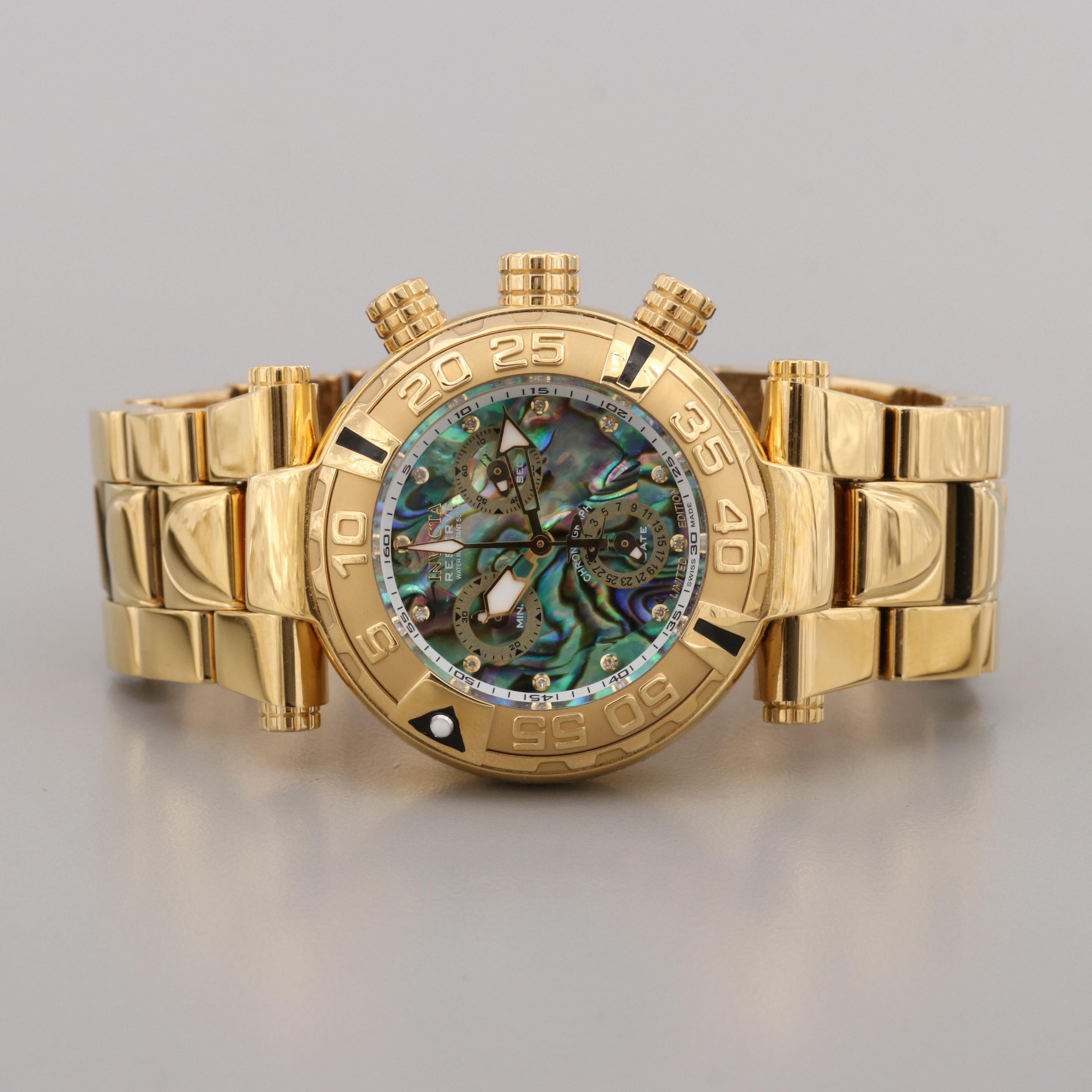 Invicta Reserve Limited Edition Watch With Abalone and Diamond Dial