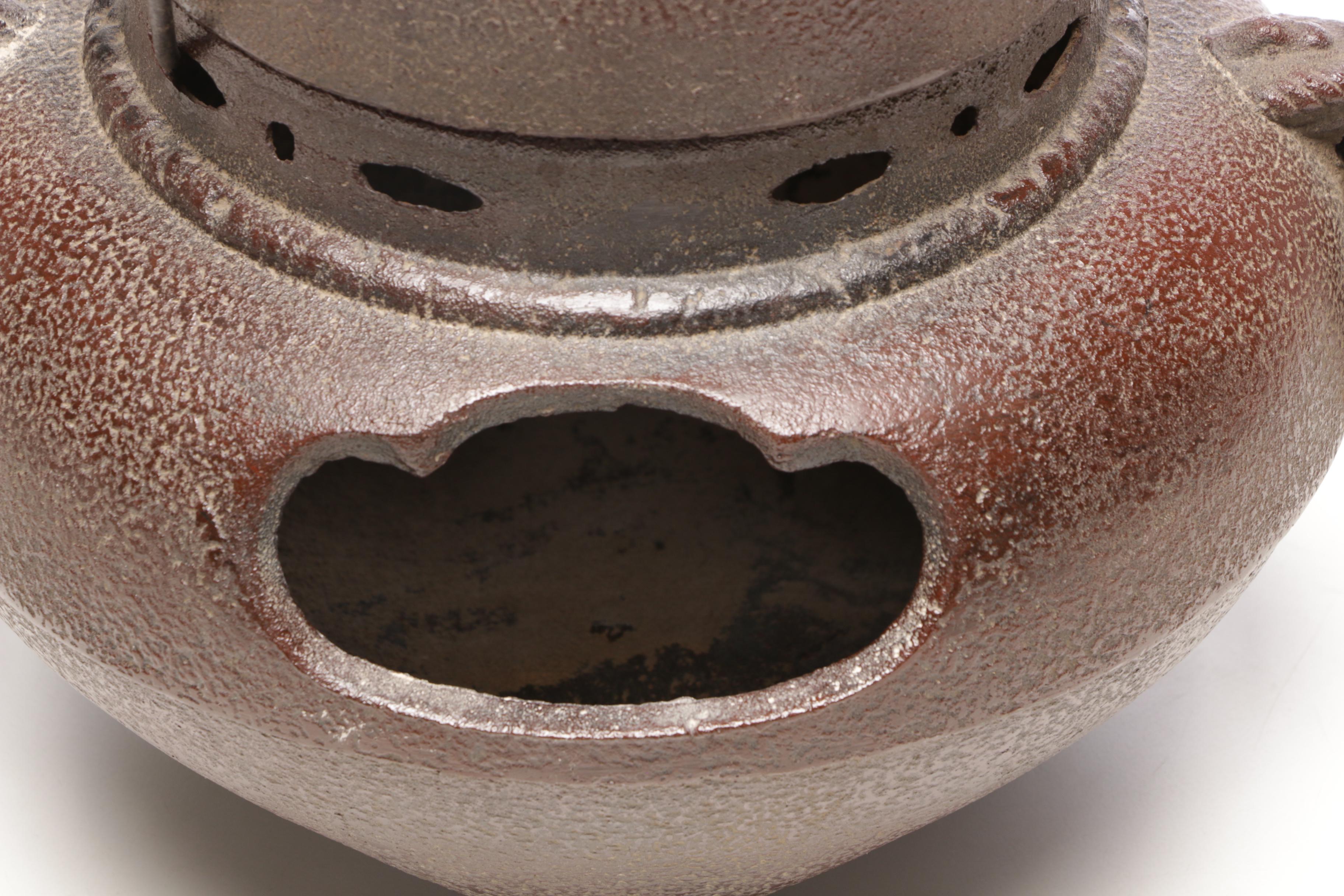 Japanese Cast Iron Tea Ceremony Kama Kettle and Furo Brazier