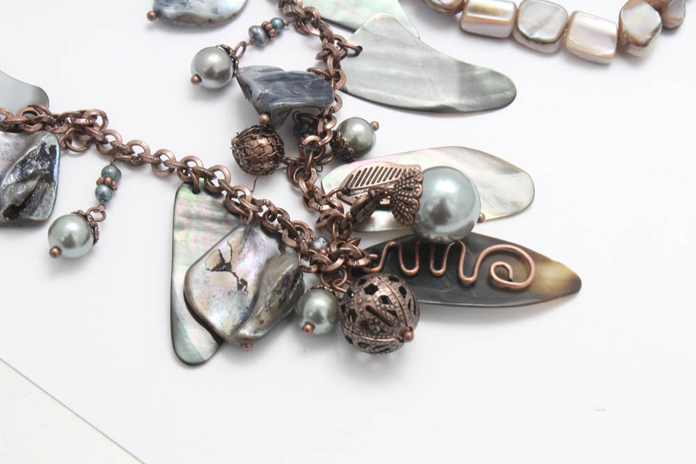 Lia Sophia and Premier Designs Mother of Pearl and Shell Necklaces