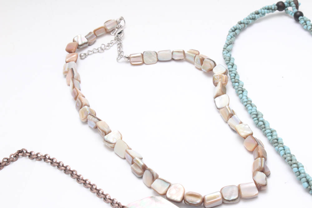 Lia Sophia and Premier Designs Mother of Pearl and Shell Necklaces
