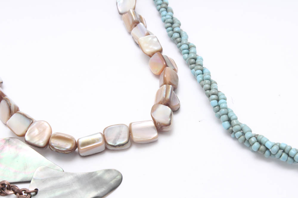 Lia Sophia and Premier Designs Mother of Pearl and Shell Necklaces
