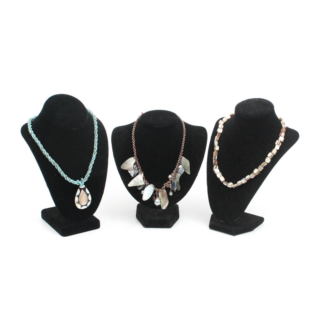 Lia Sophia and Premier Designs Mother of Pearl and Shell Necklaces