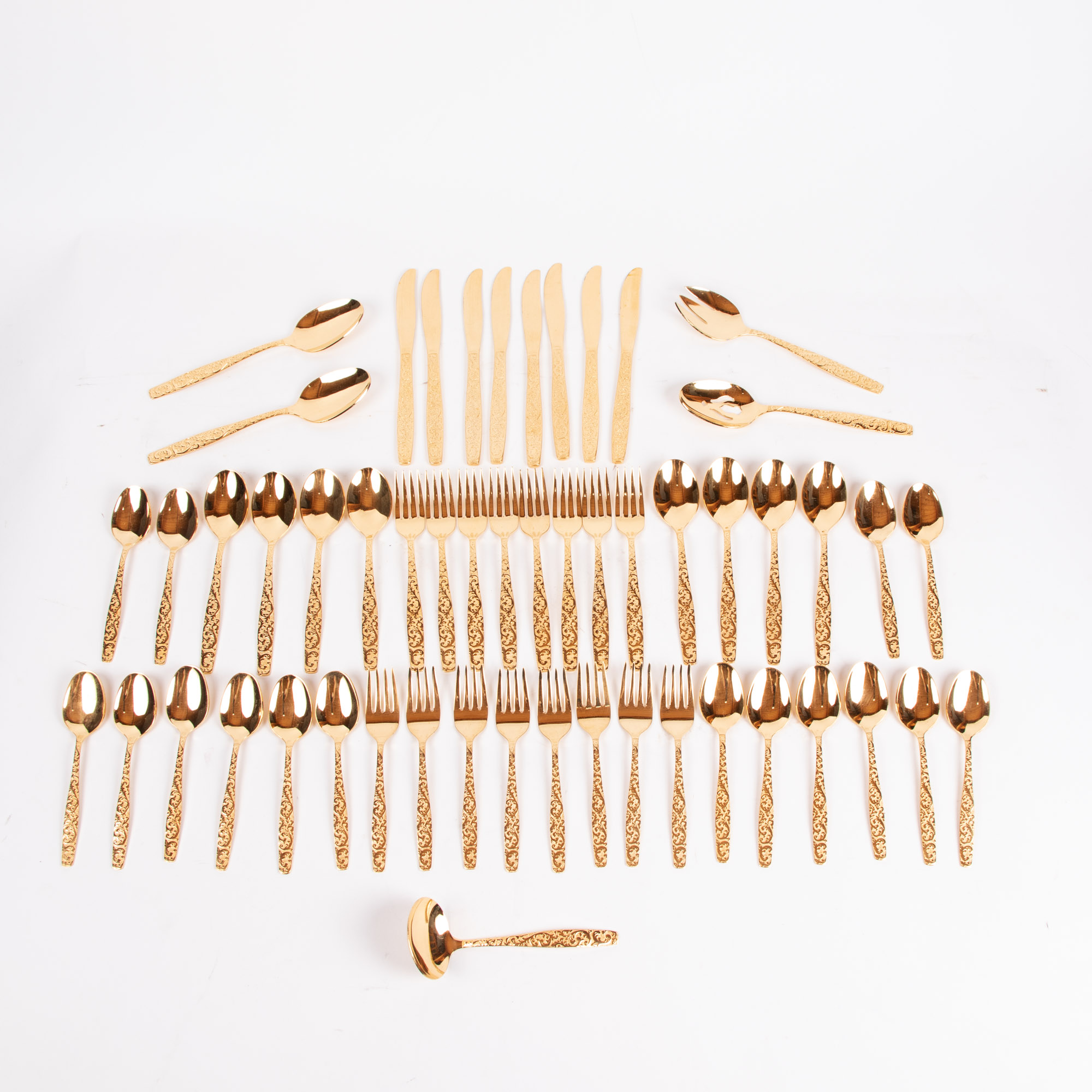 International Silver Co. "Americana Golden Heritage" Gold-Toned Flatware Set