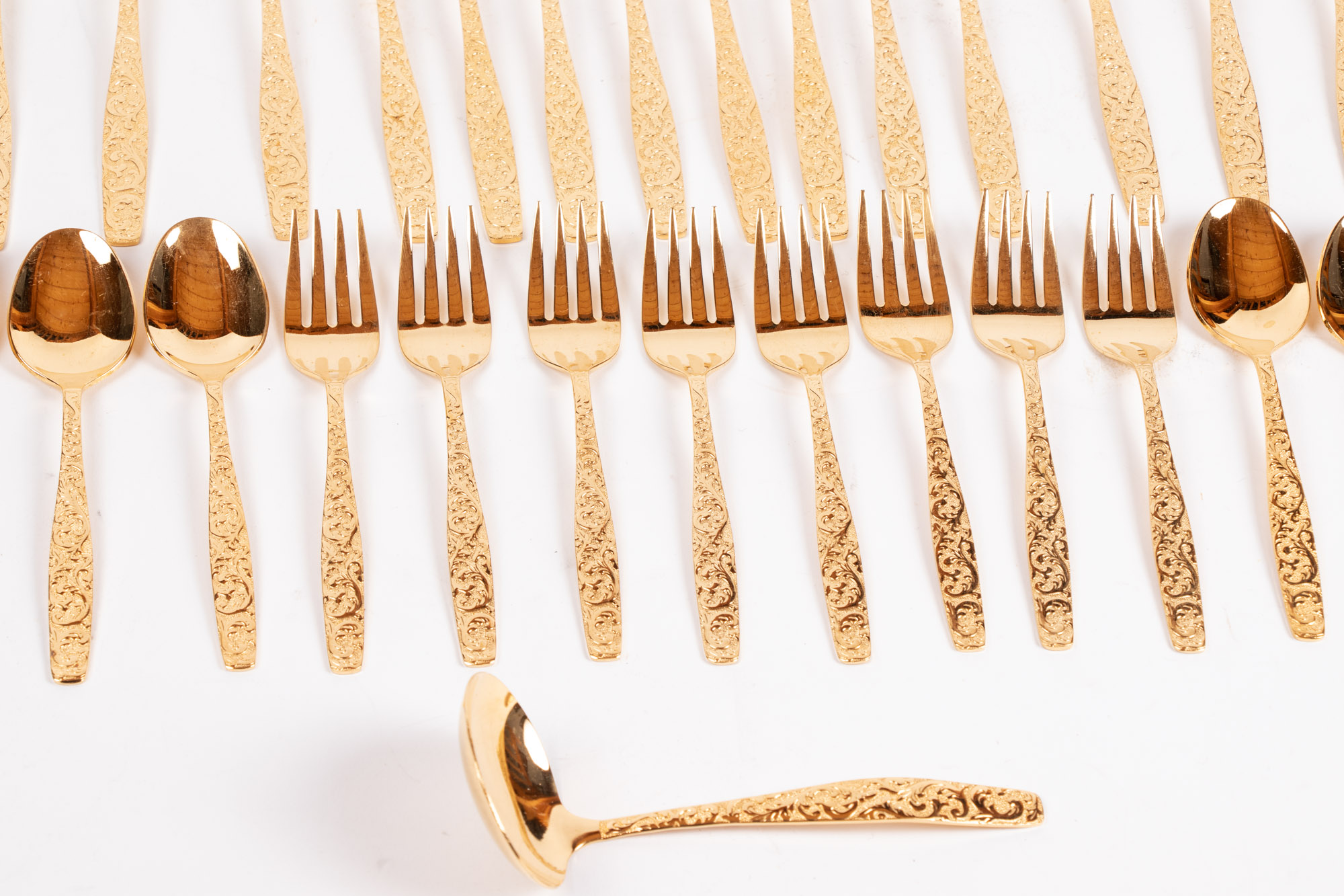 International Silver Co. "Americana Golden Heritage" Gold-Toned Flatware Set