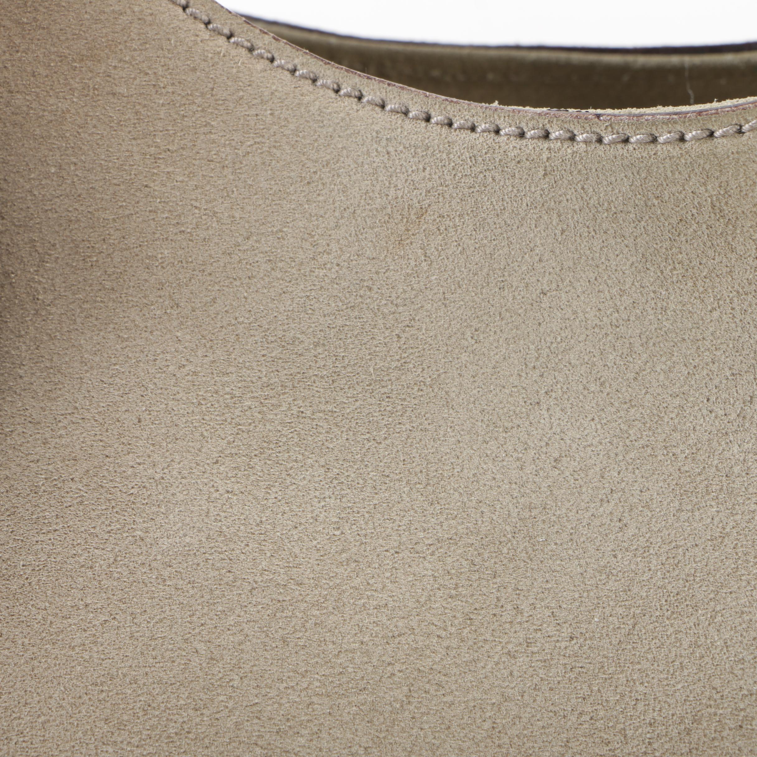 Gucci Stone Suede Whipstitched Hobo Bag with Wood Handle