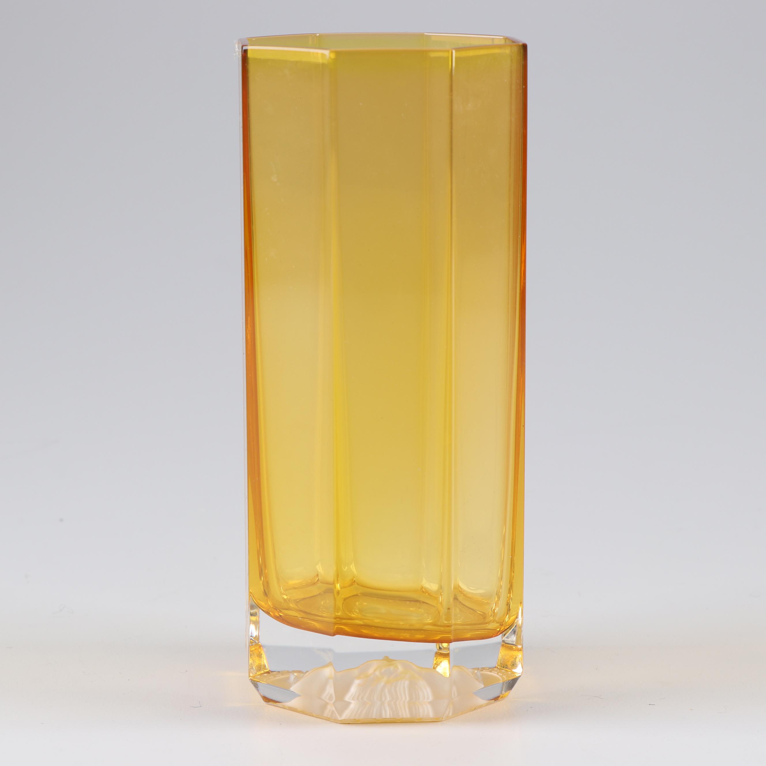 Versace Rosenthal "Medusa Lumiere Amber" Crystal Martini Glasses and a Tumbler