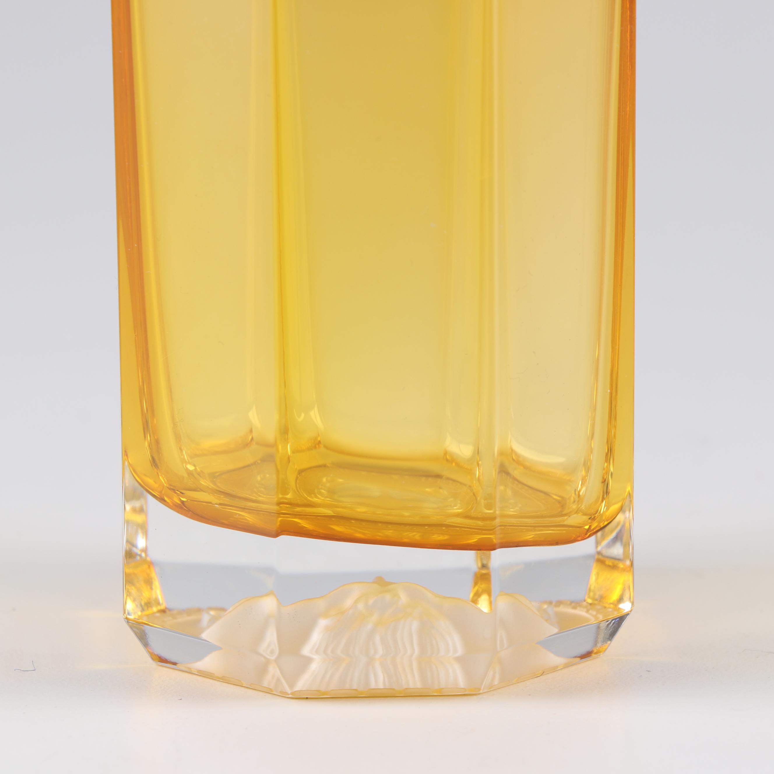 Versace Rosenthal "Medusa Lumiere Amber" Crystal Martini Glasses and a Tumbler