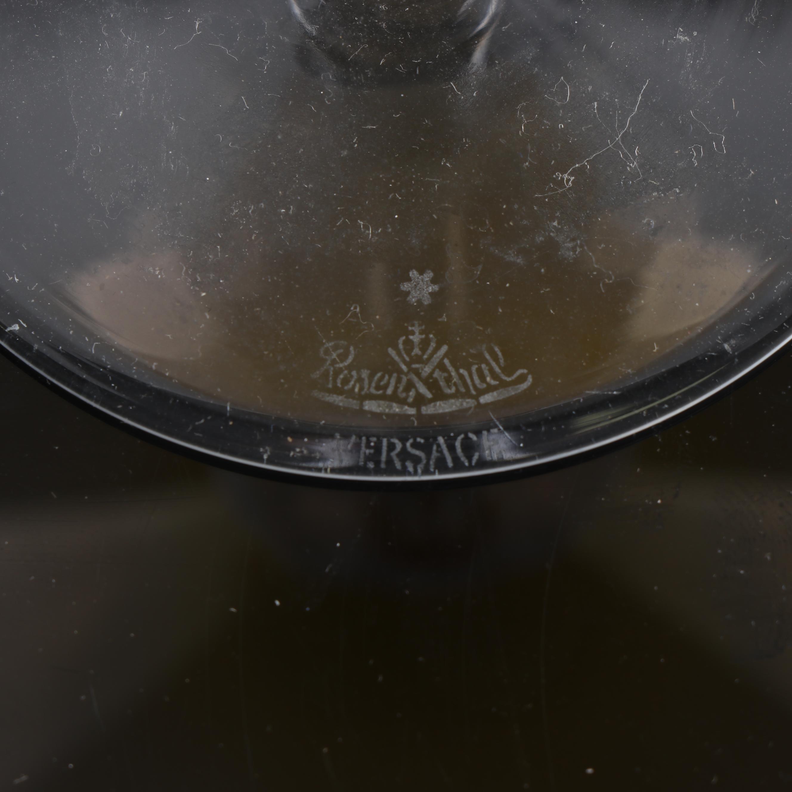 Versace Rosenthal "Medusa Lumiere Amber" Crystal Martini Glasses and a Tumbler