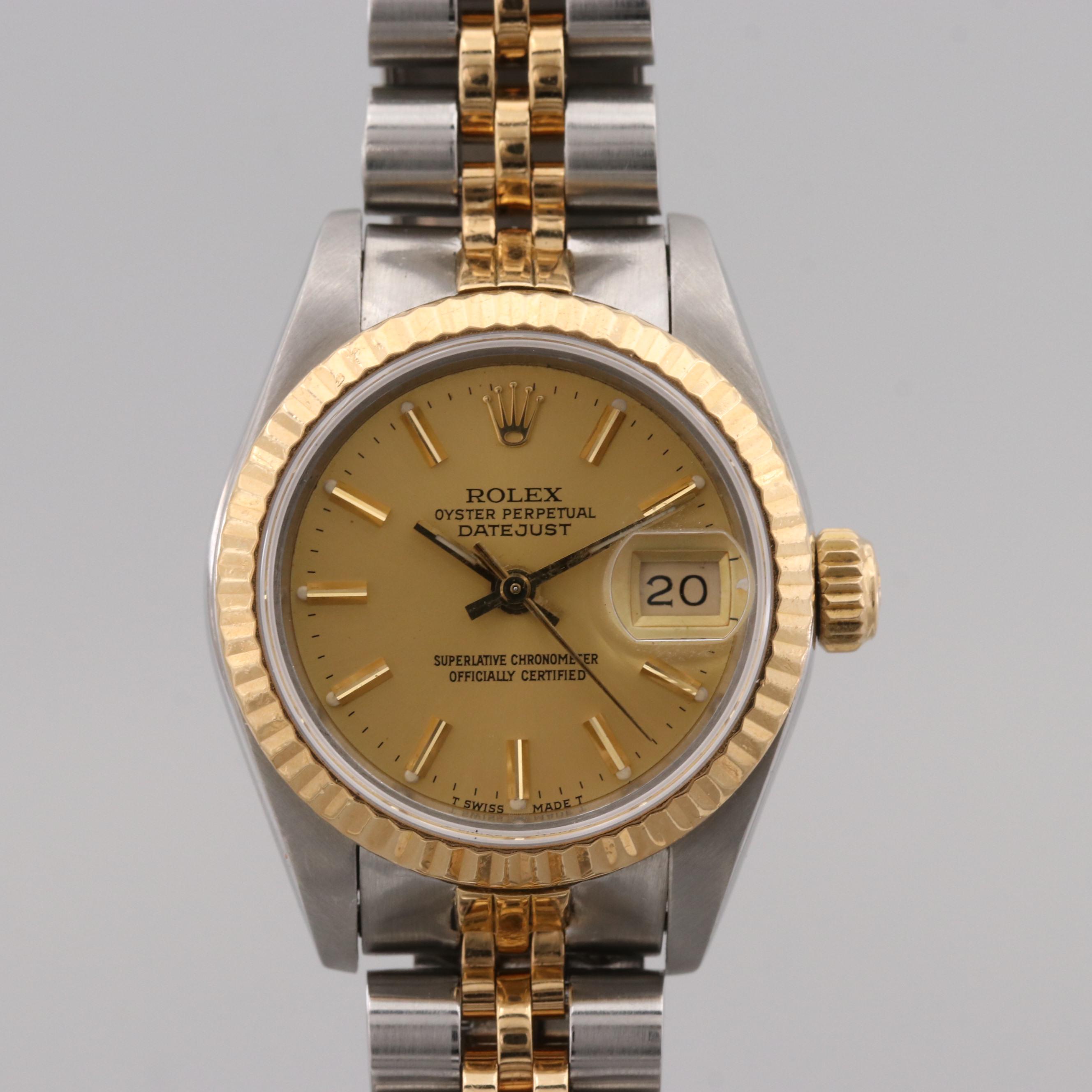Rolex Datejust Stainless Steel and 18K Yellow Gold Watch, 1987