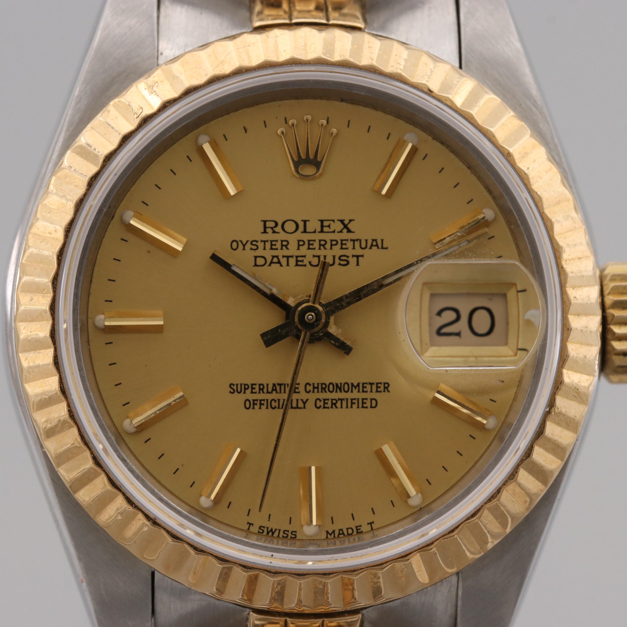 Rolex Datejust Stainless Steel and 18K Yellow Gold Watch, 1987
