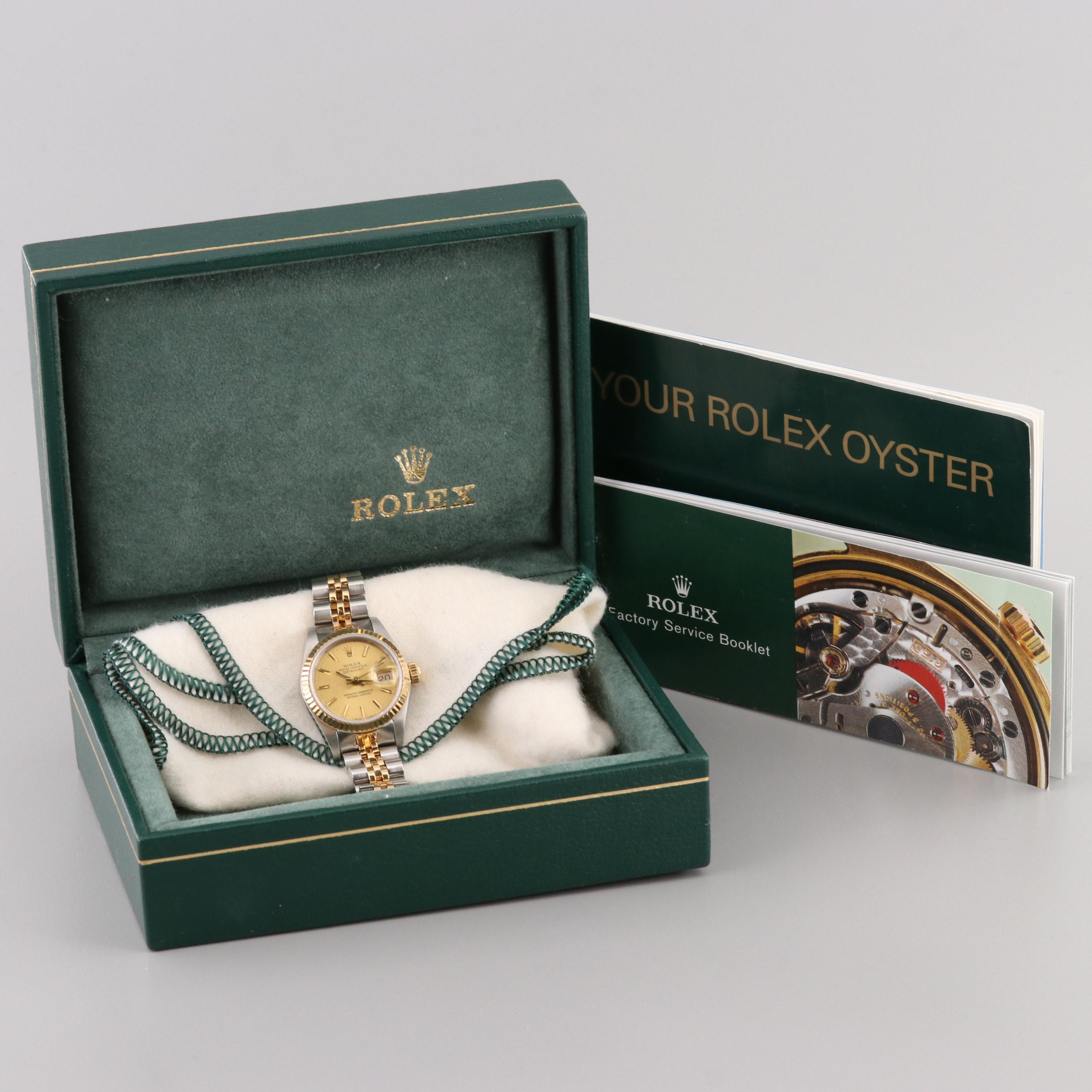 Rolex Datejust Stainless Steel and 18K Yellow Gold Watch, 1987