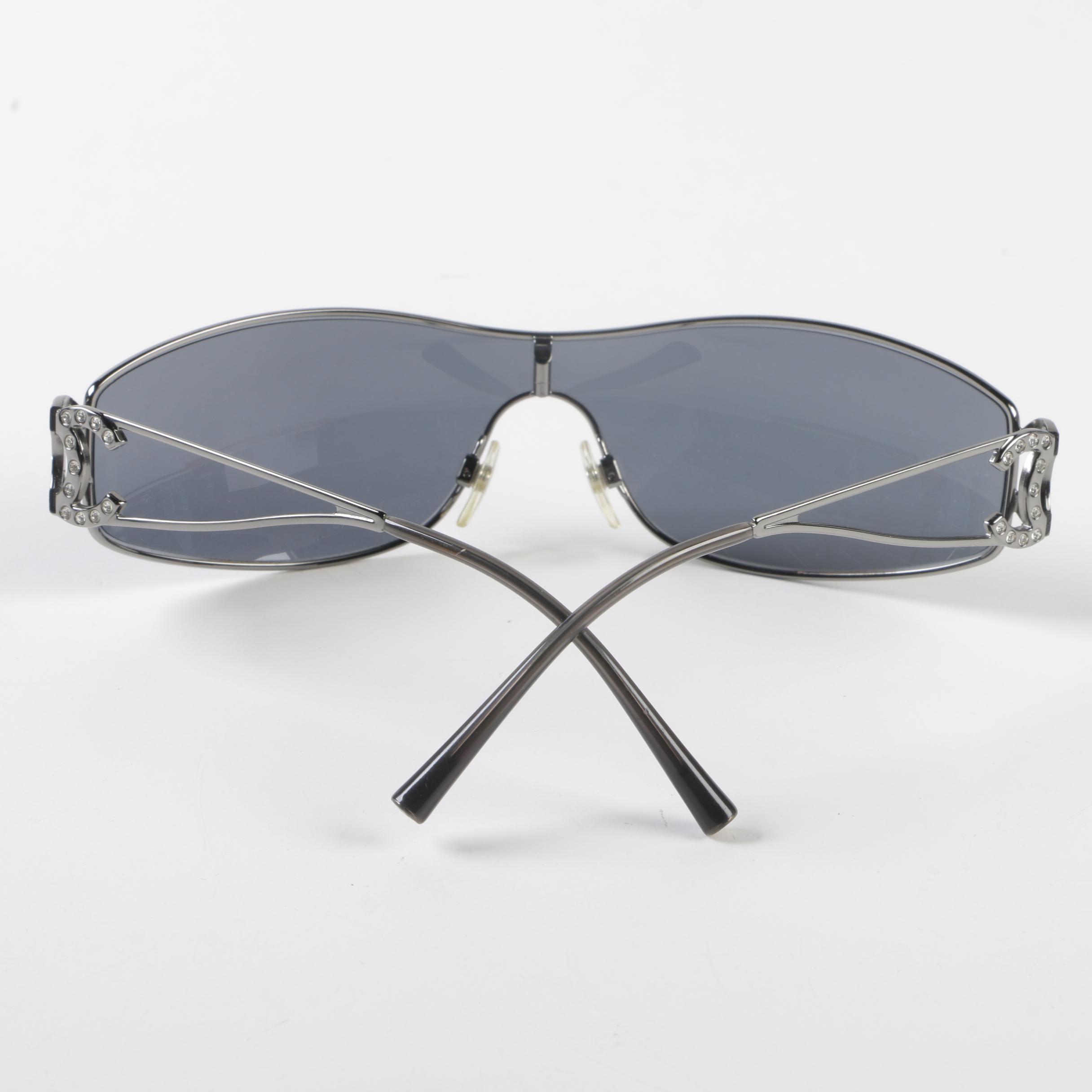 Chanel 4073-B CC Logo Sunglasses with Crystal Embellishments