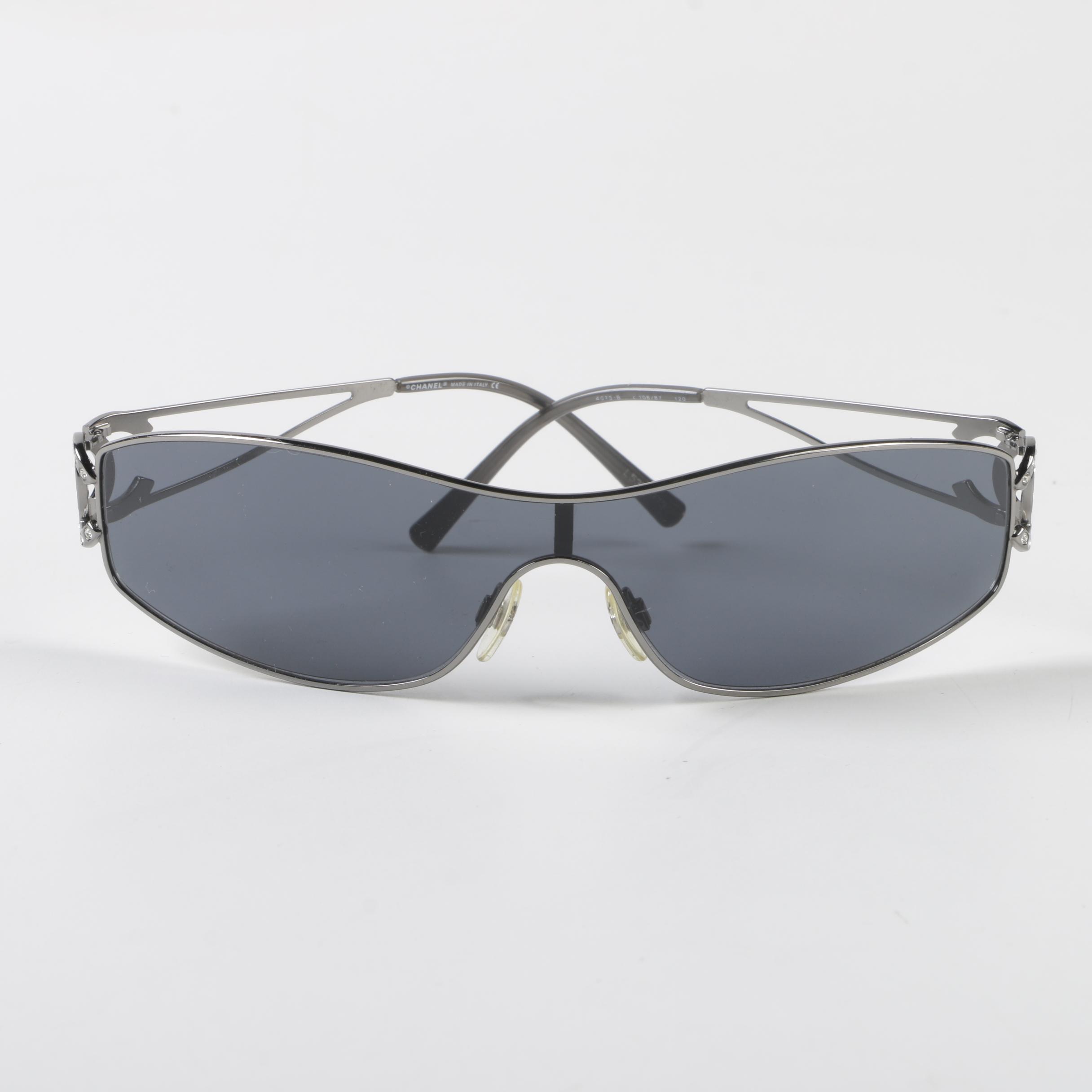 Chanel 4073-B CC Logo Sunglasses with Crystal Embellishments