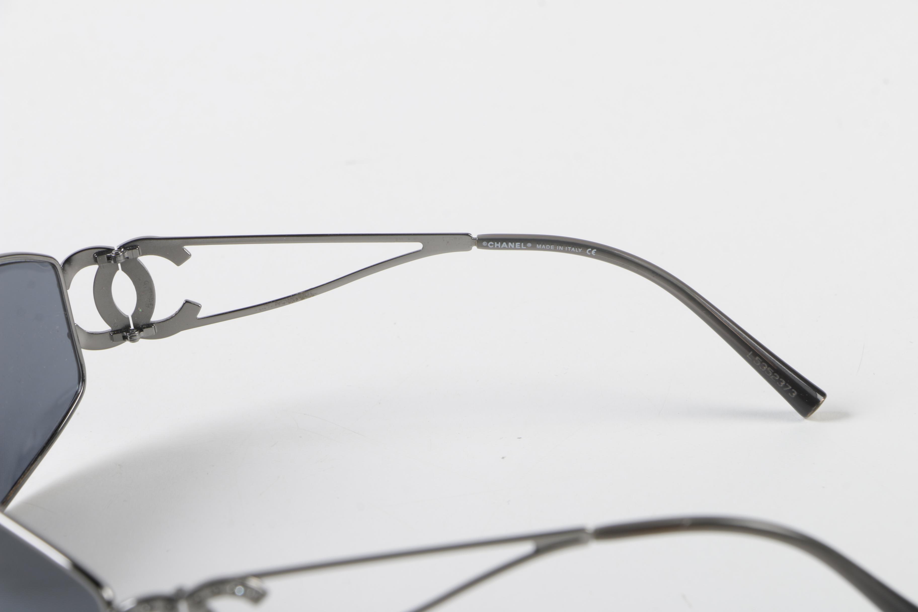 Chanel 4073-B CC Logo Sunglasses with Crystal Embellishments