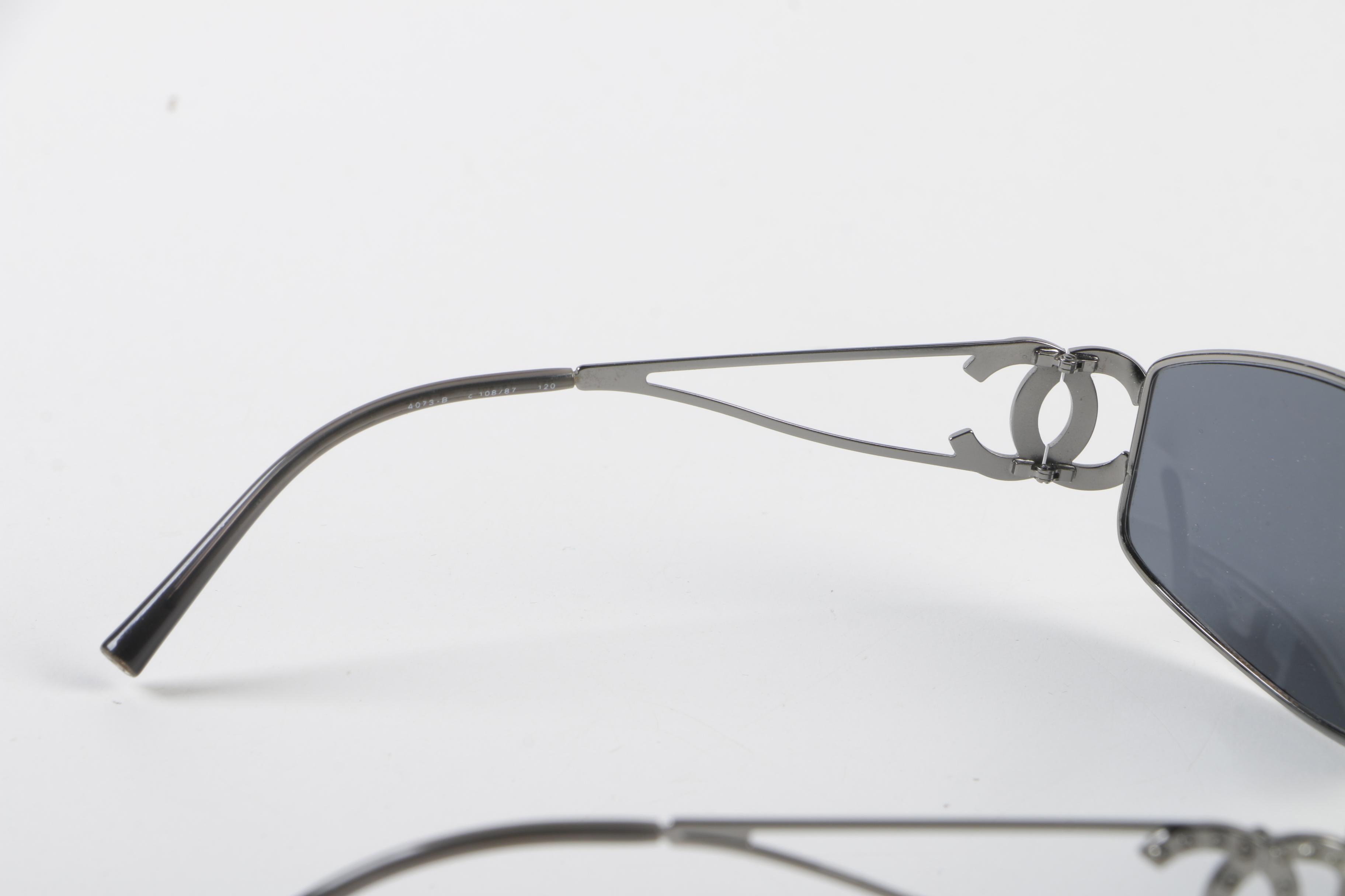 Chanel 4073-B CC Logo Sunglasses with Crystal Embellishments